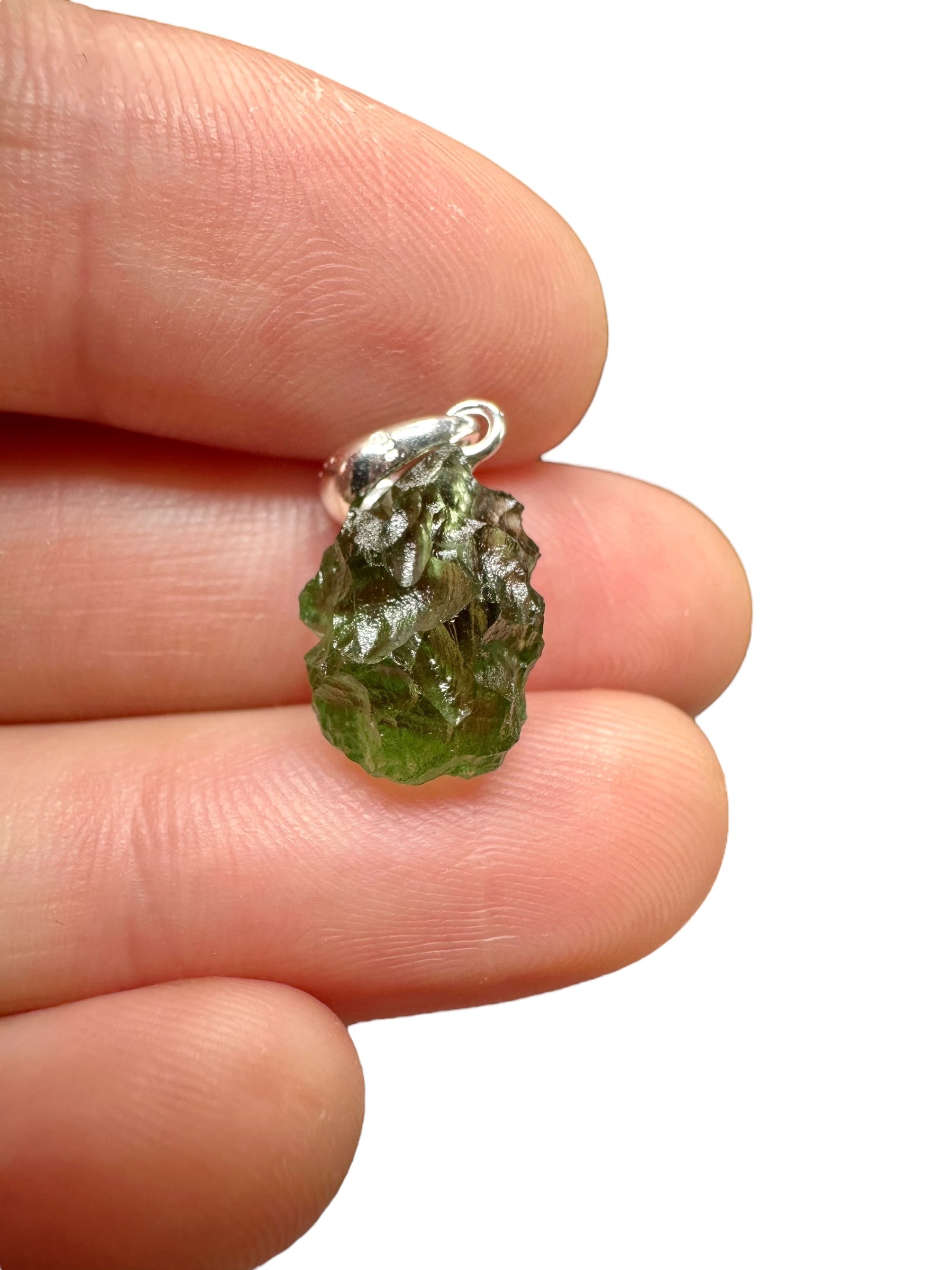 Silver moldavite pendant 1,2g - SP/V450