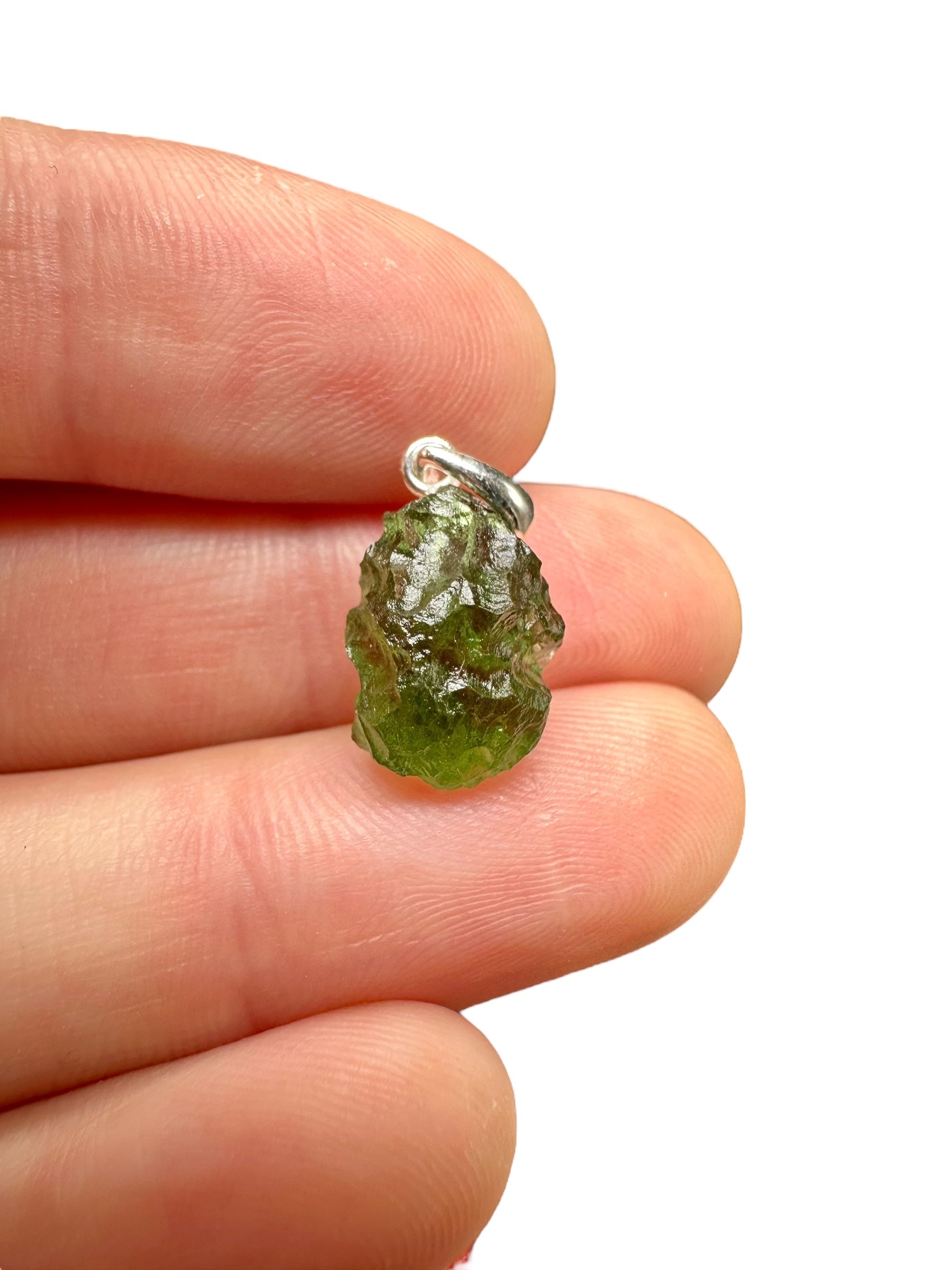 Silver moldavite pendant 1,2g
