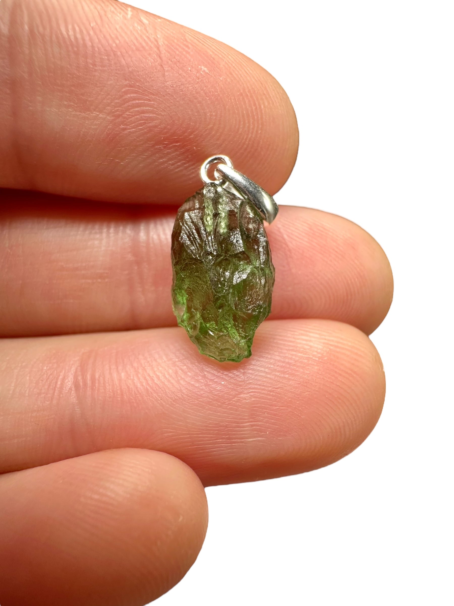 Silver moldavite pendant 1g - SP/V452