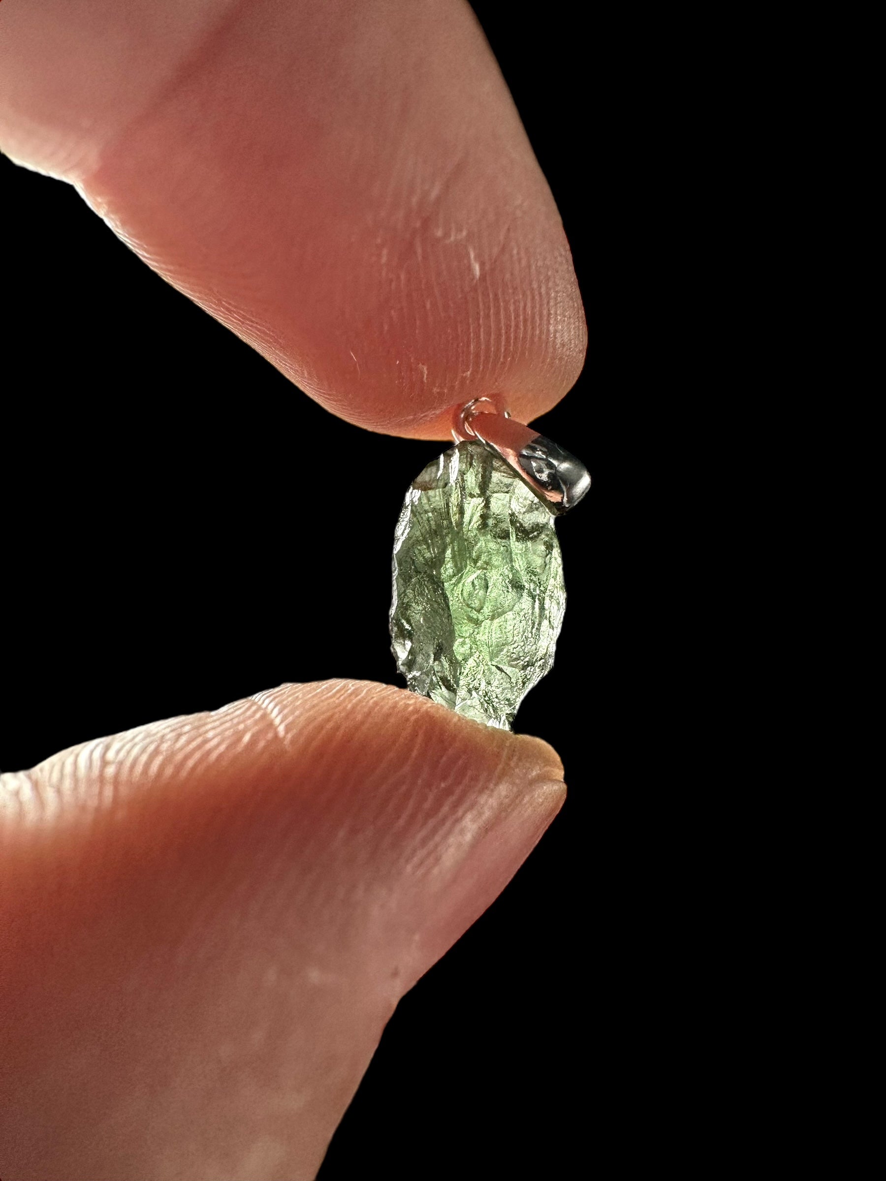 Silver moldavite pendant 1g - SP/V452