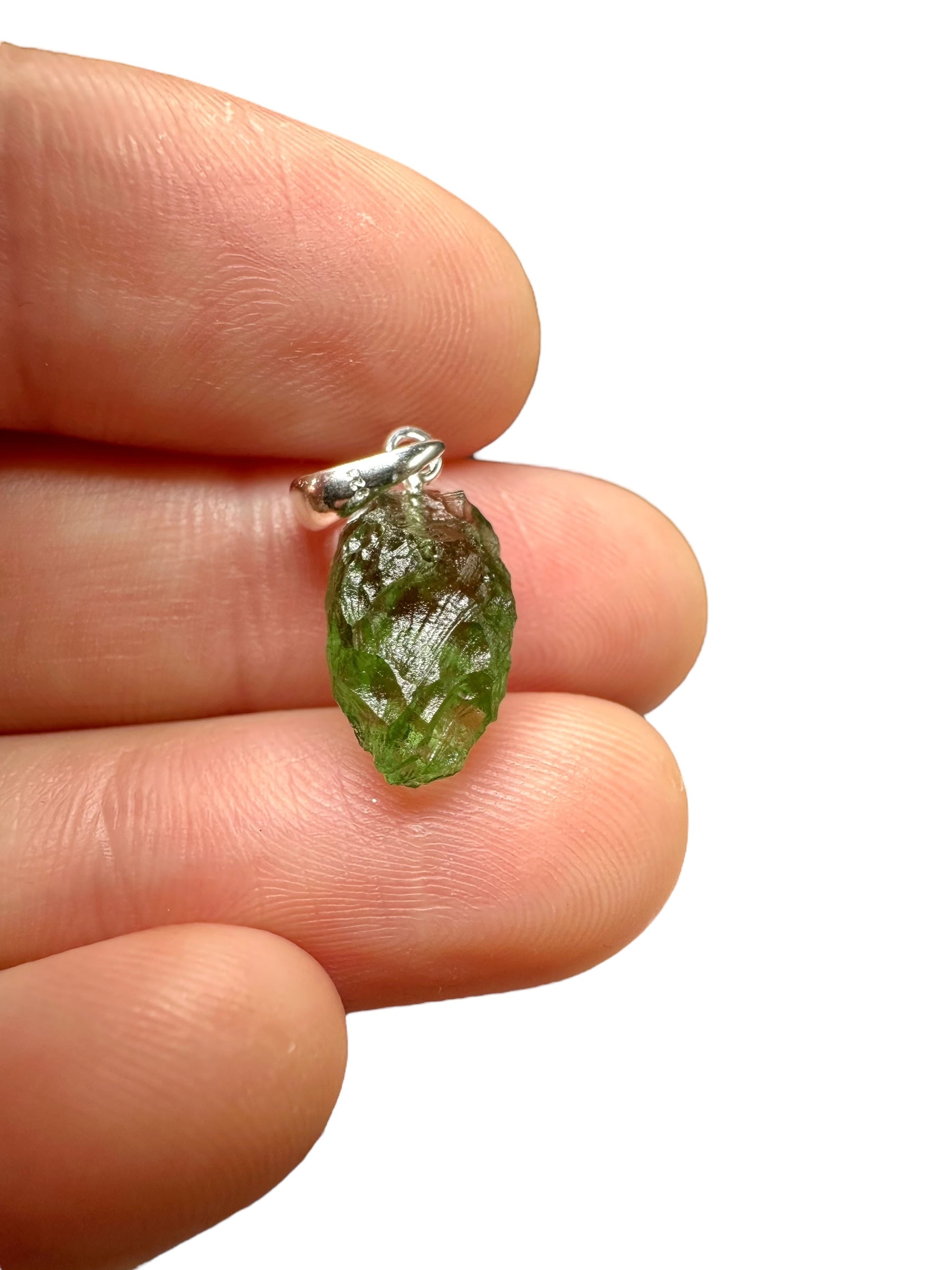 Silver moldavite pendant 1g