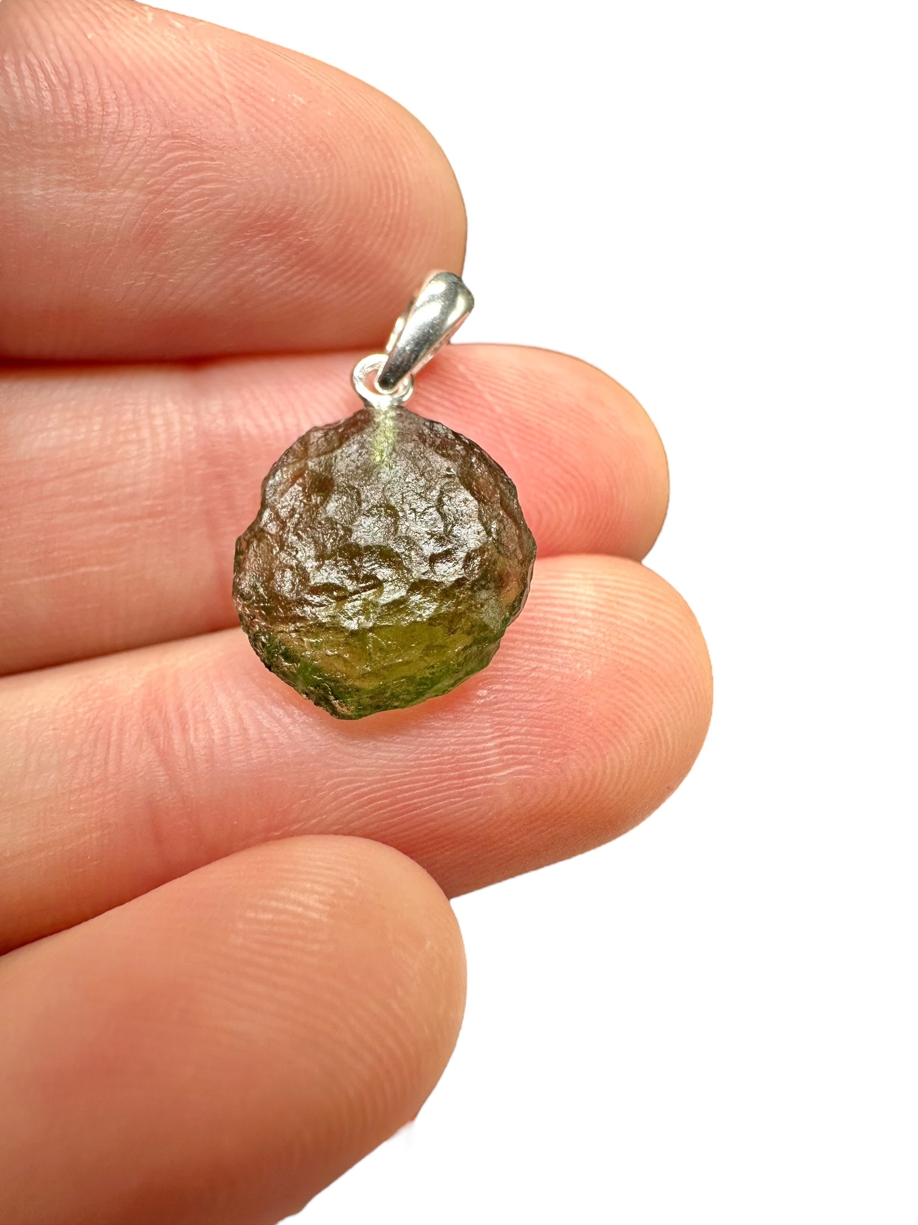Silver moldavite pendant 1,1g