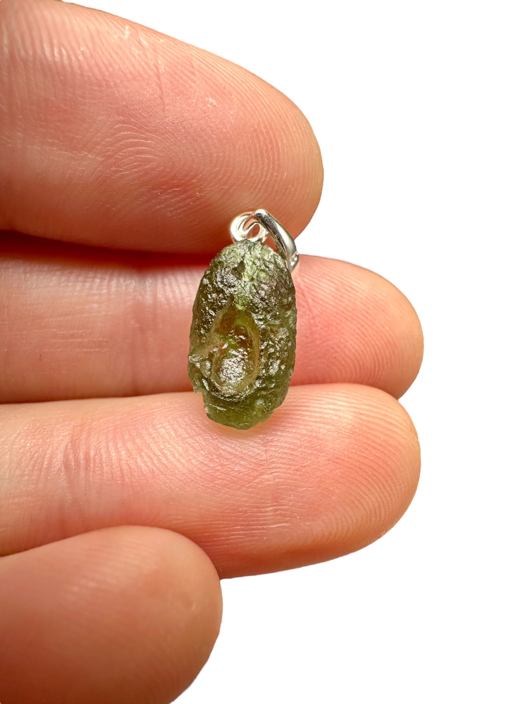 Silver moldavite pendant 0,9g - SP/V454