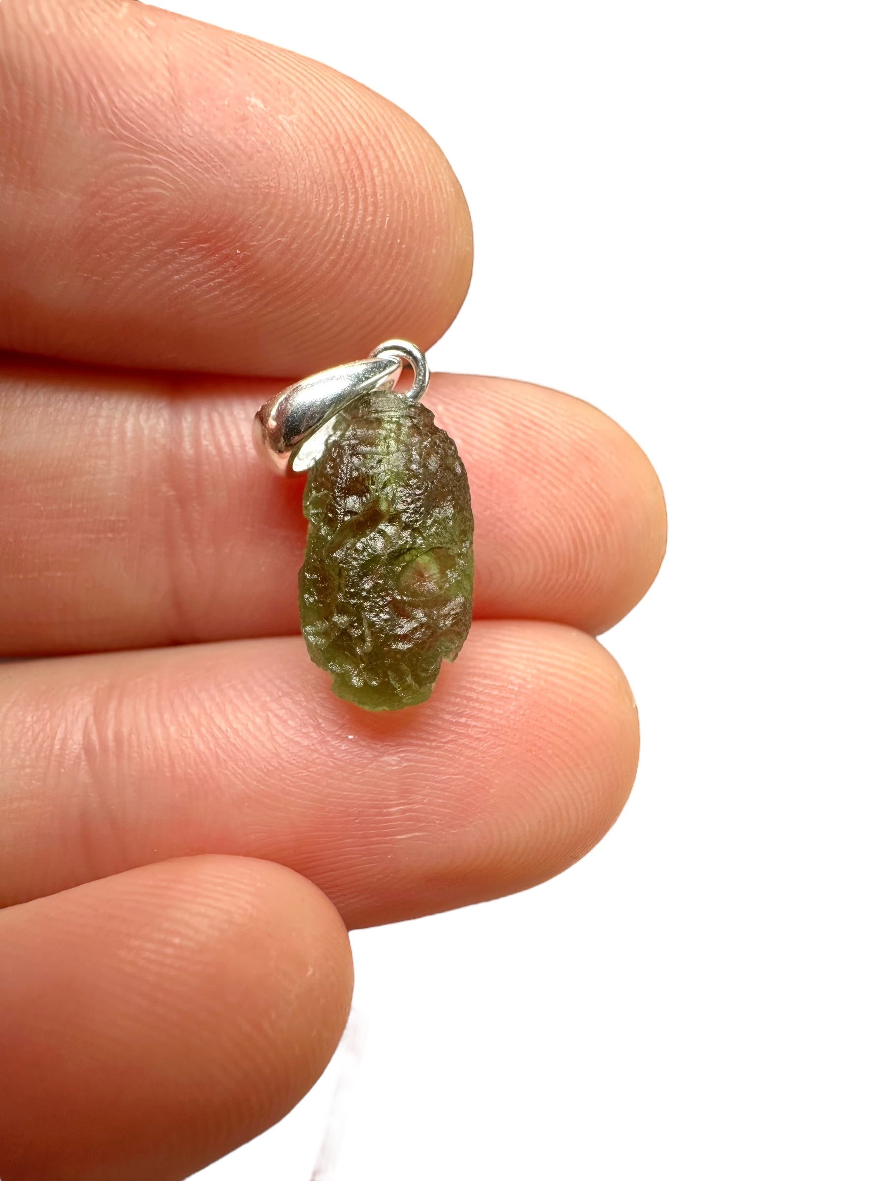Silver moldavite pendant 0,9g