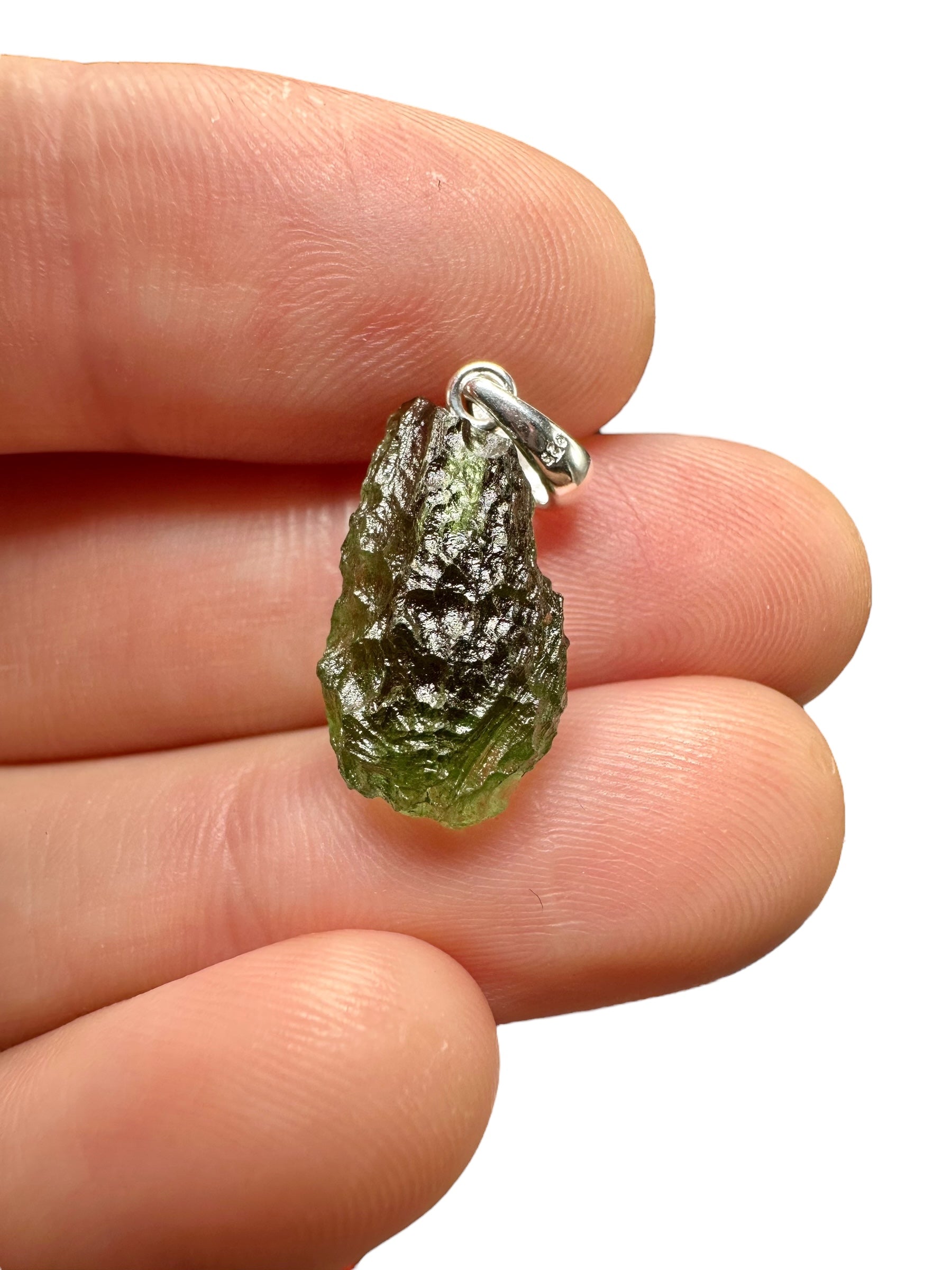 Silver moldavite pendant 1,6g - SP/V457