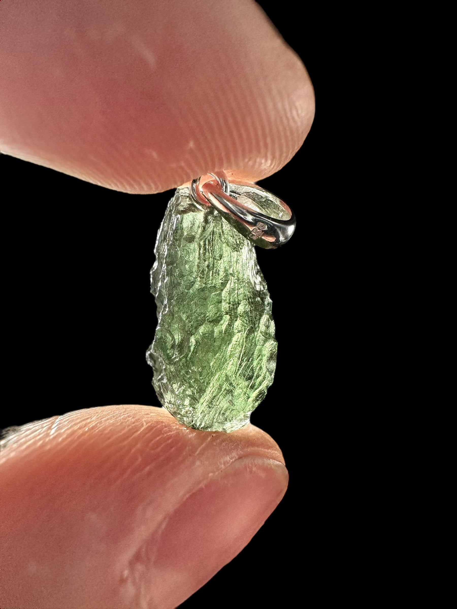 Silver moldavite pendant 1,6g - SP/V457