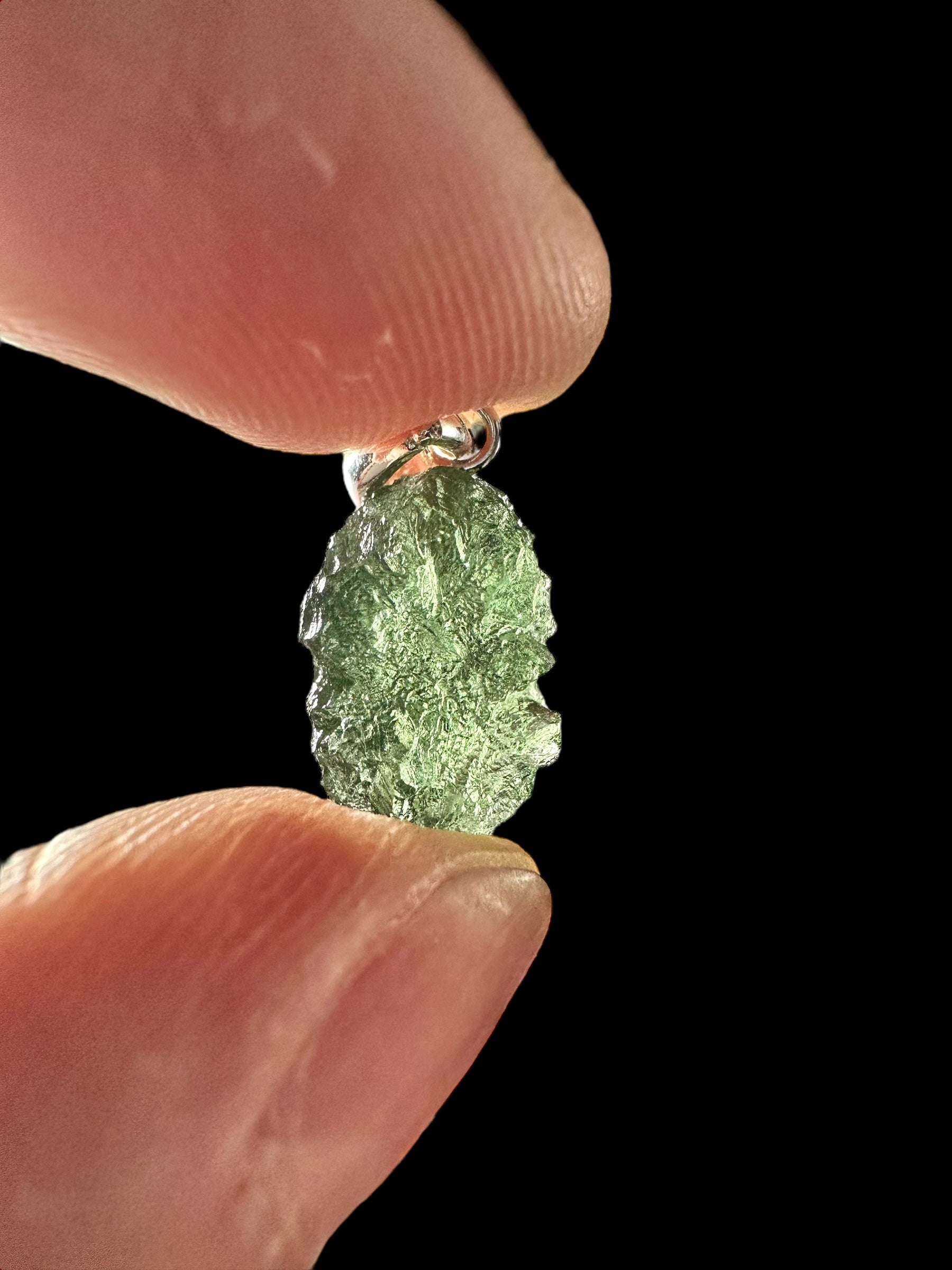 Silver moldavite pendant 1,4g - SP/V459