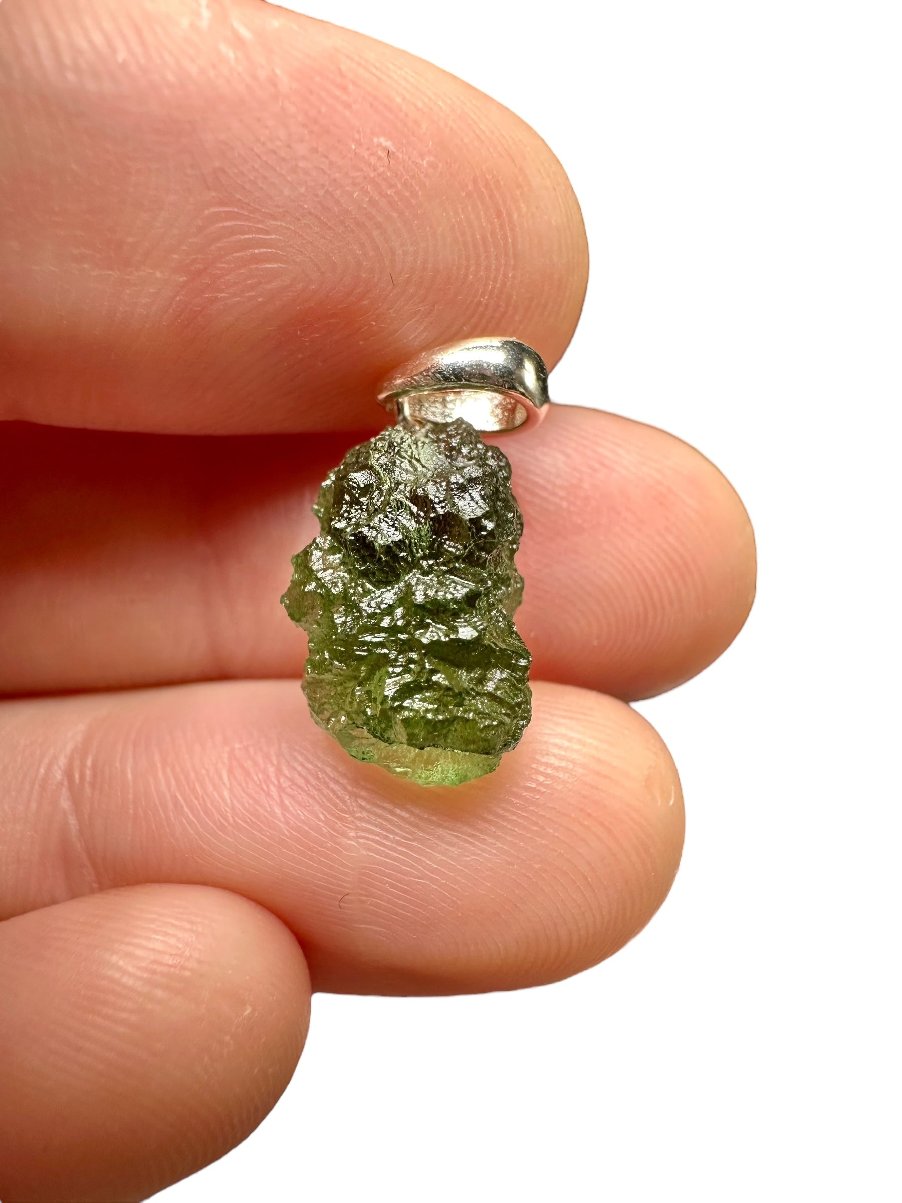 Silver moldavite pendant 1,4g