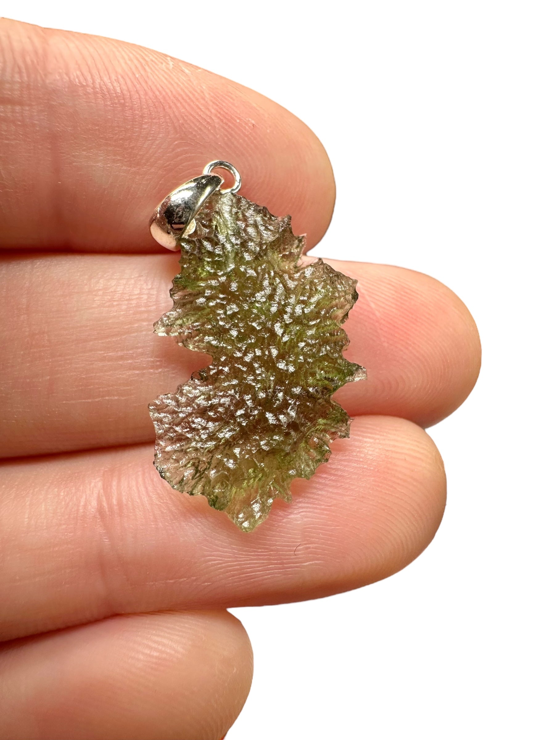 Silver moldavite pendant 1,3g
