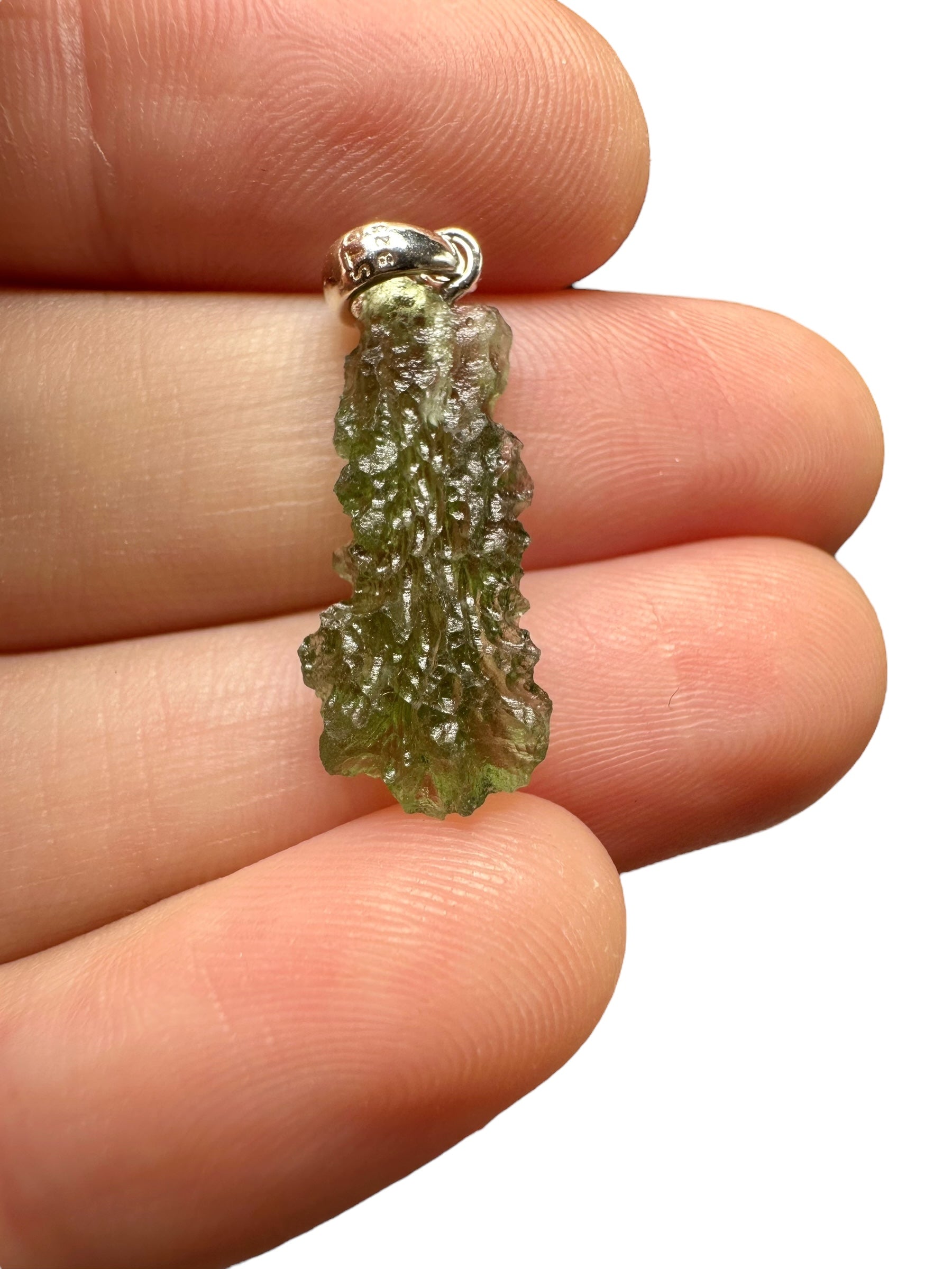 Silver moldavite pendant 1,1g