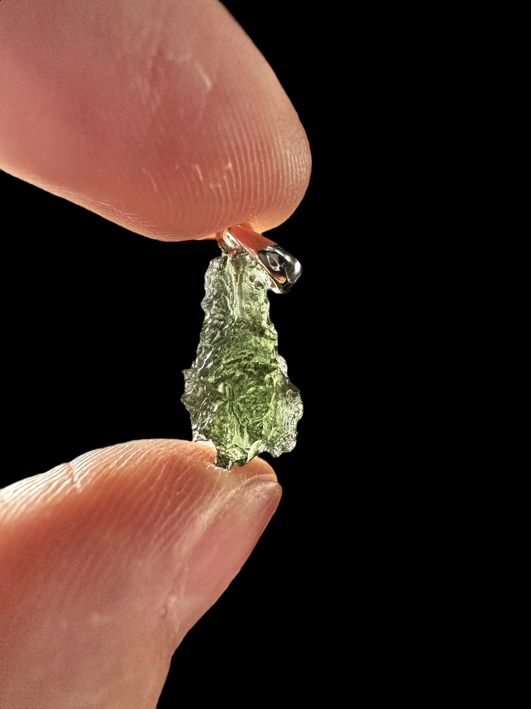 Silver moldavite pendant 1,1g - SP/V463