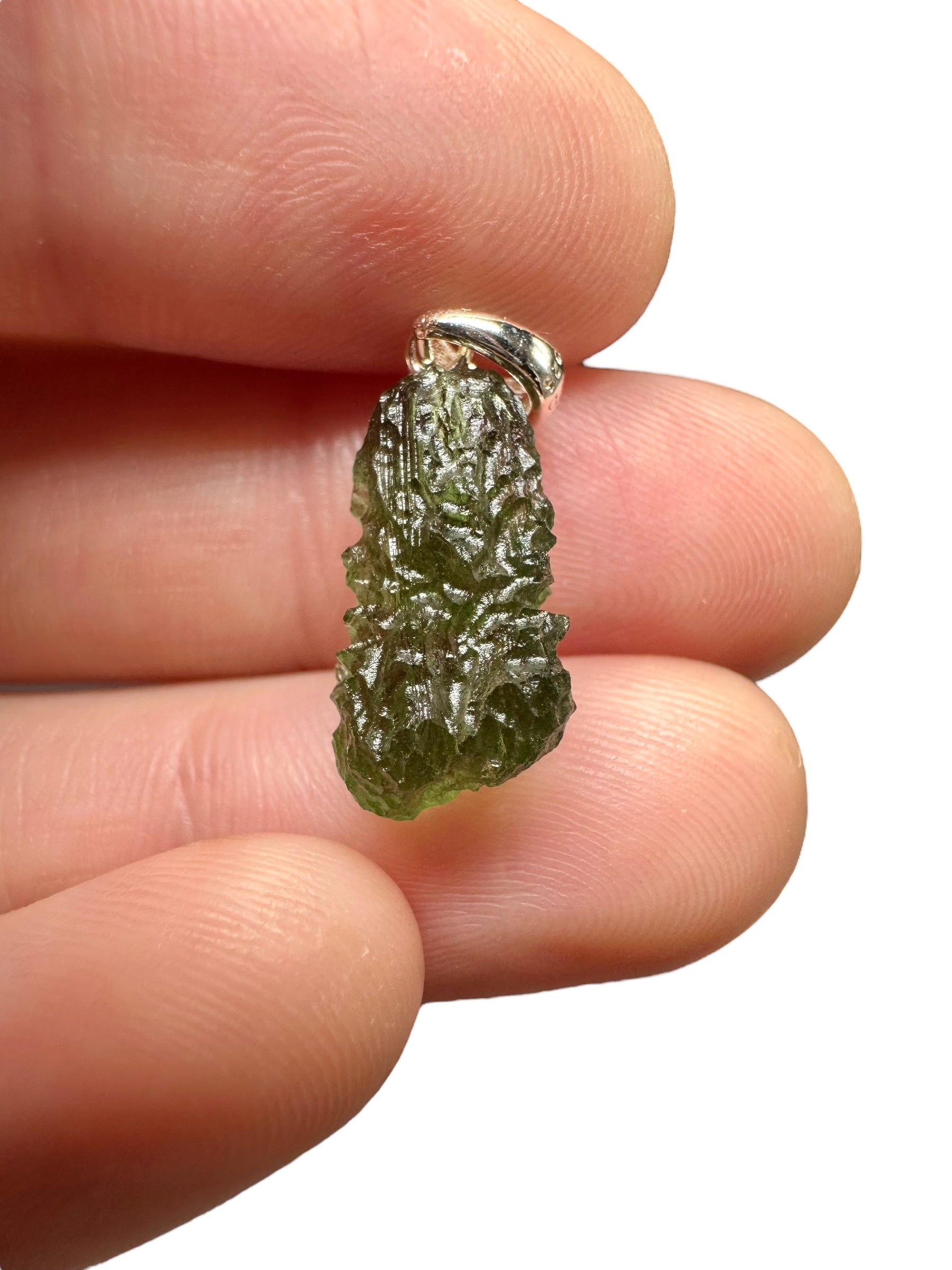 Silver moldavite pendant 1,3g