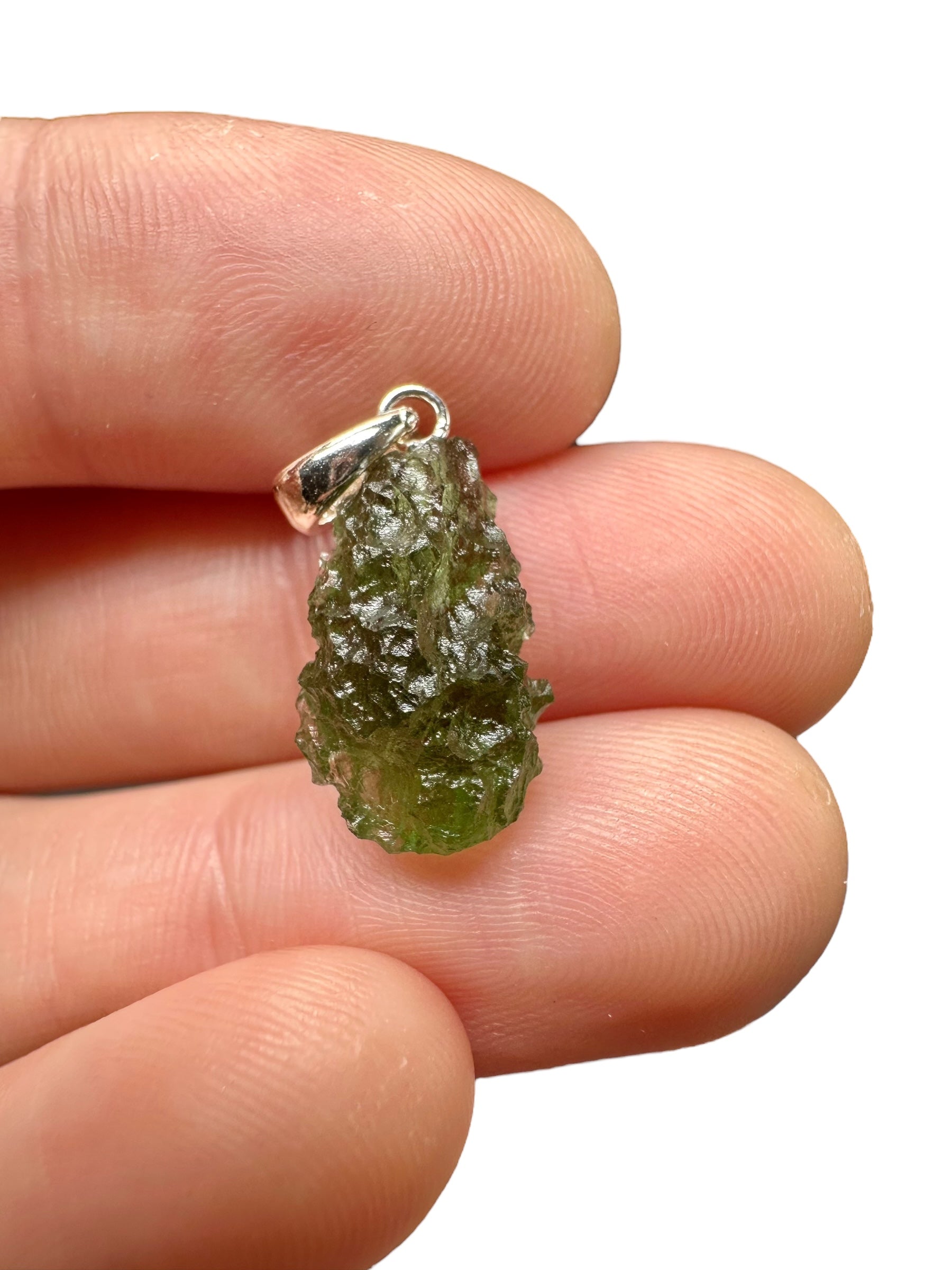 Silver moldavite pendant 1,3g - SP/V465