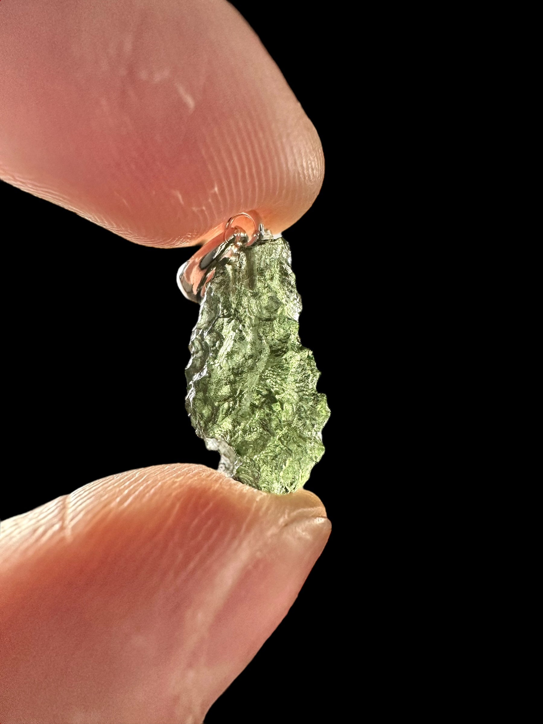 Silver moldavite pendant 1,3g - SP/V465