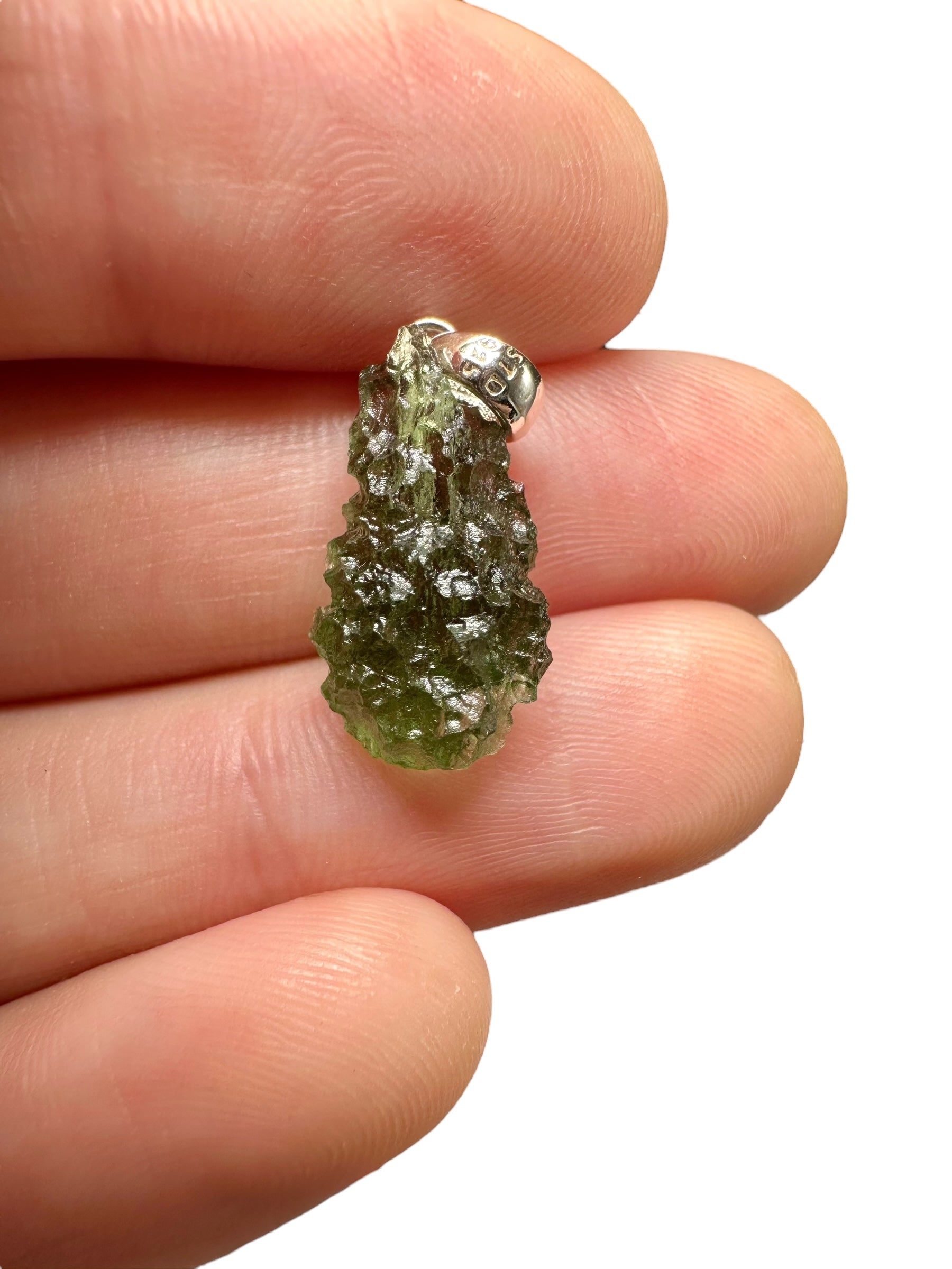 Silver moldavite pendant 1,3g