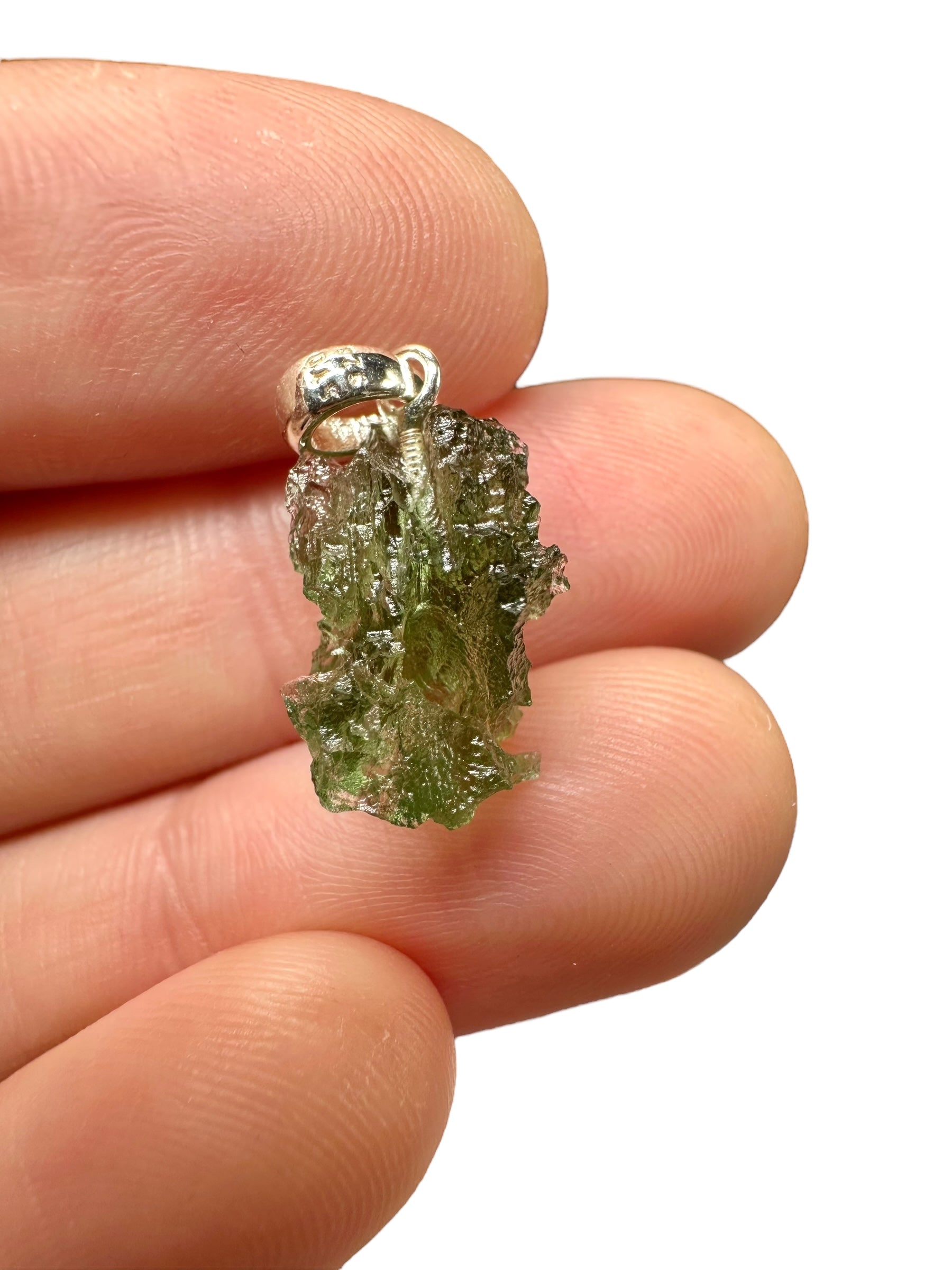 Silver moldavite pendant 1,1g - SP/V466