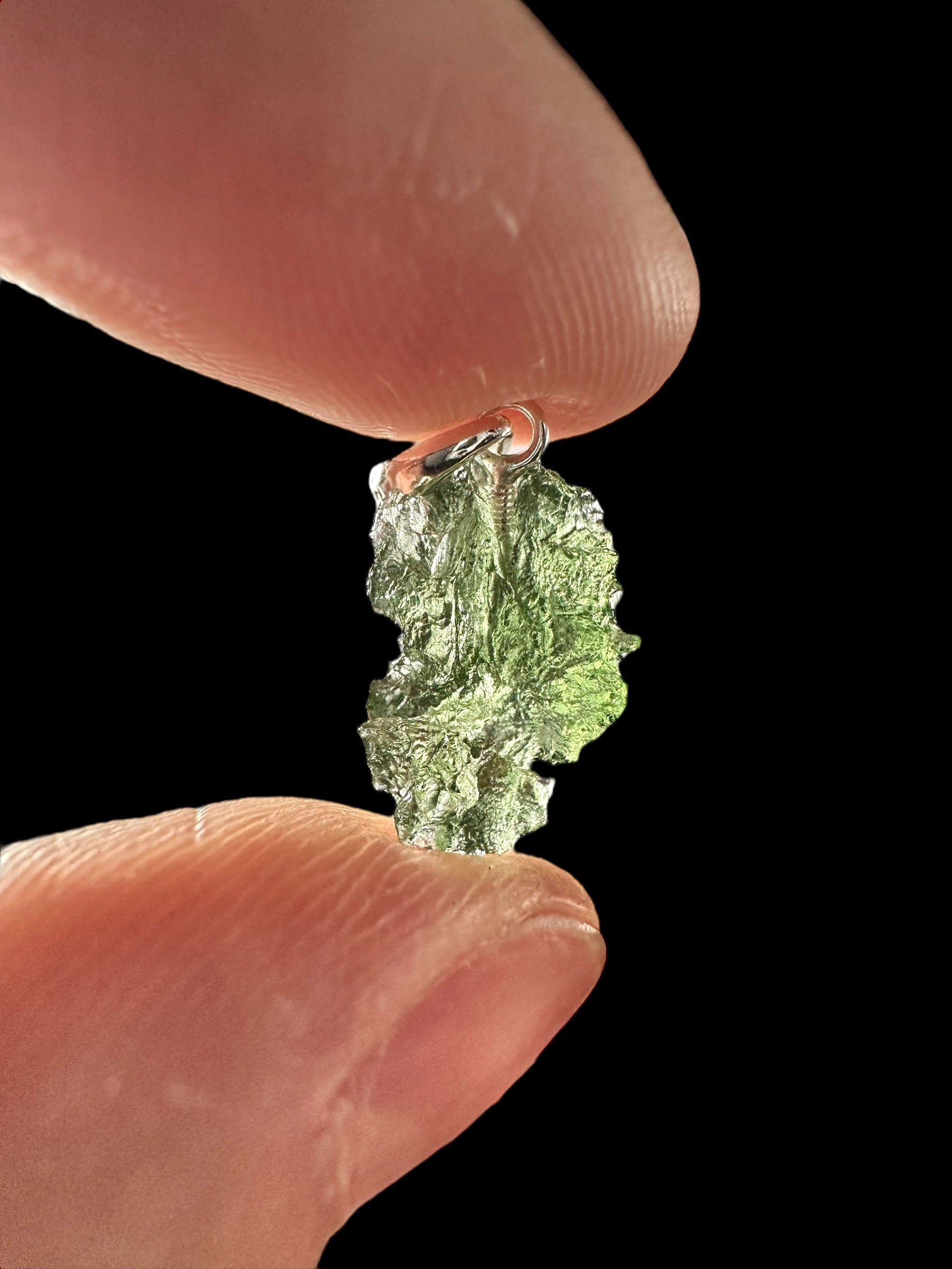 Silver moldavite pendant 1,1g - SP/V466