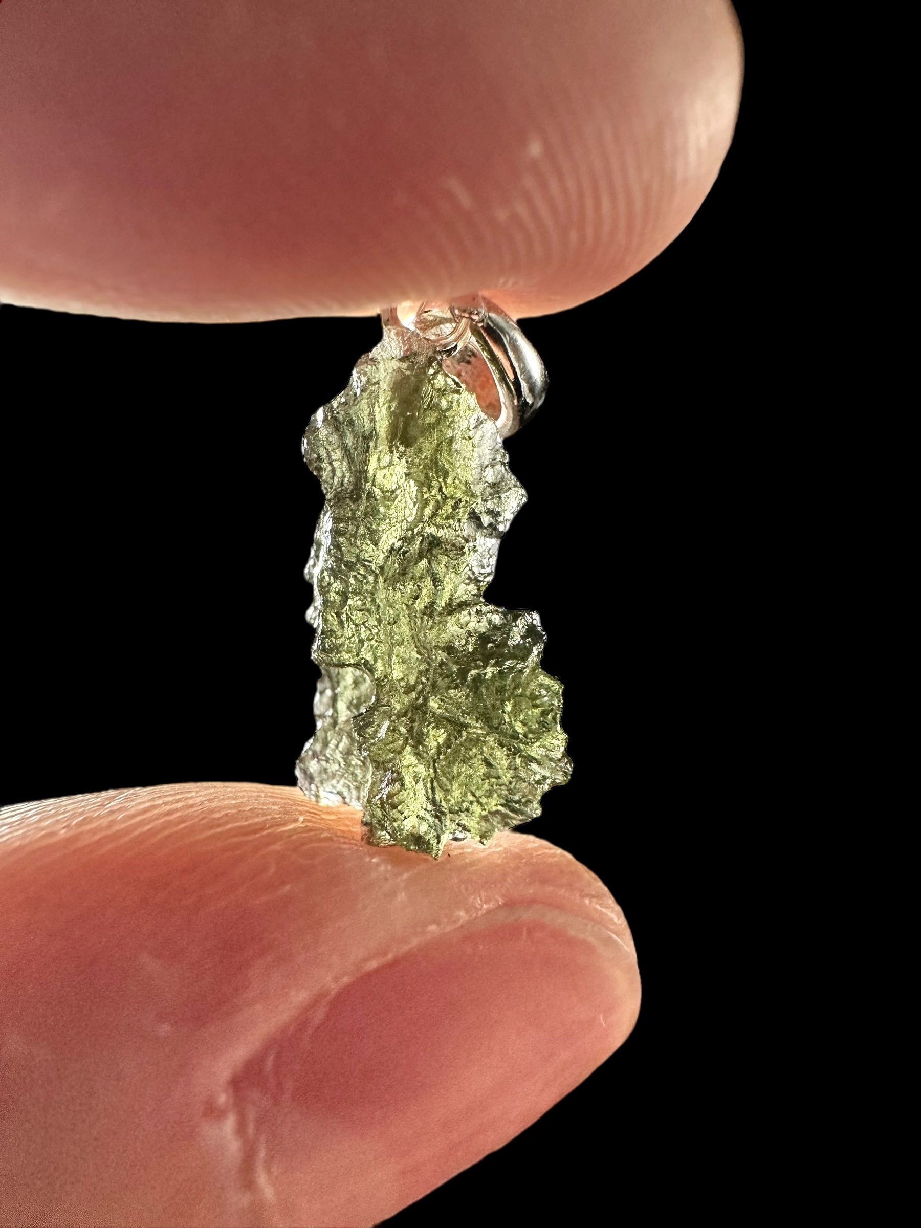 Silver moldavite pendant 0,8g - SP/V467