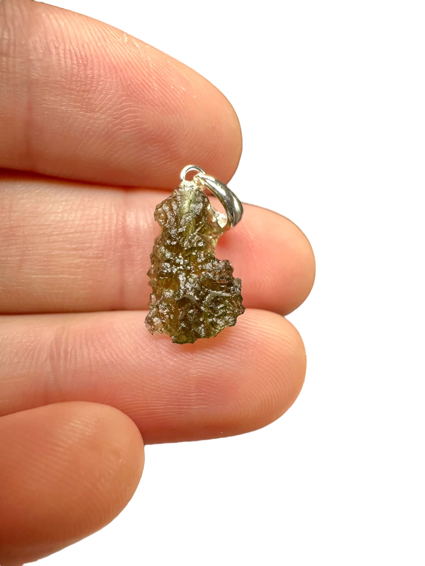 Silver moldavite pendant 0,8g