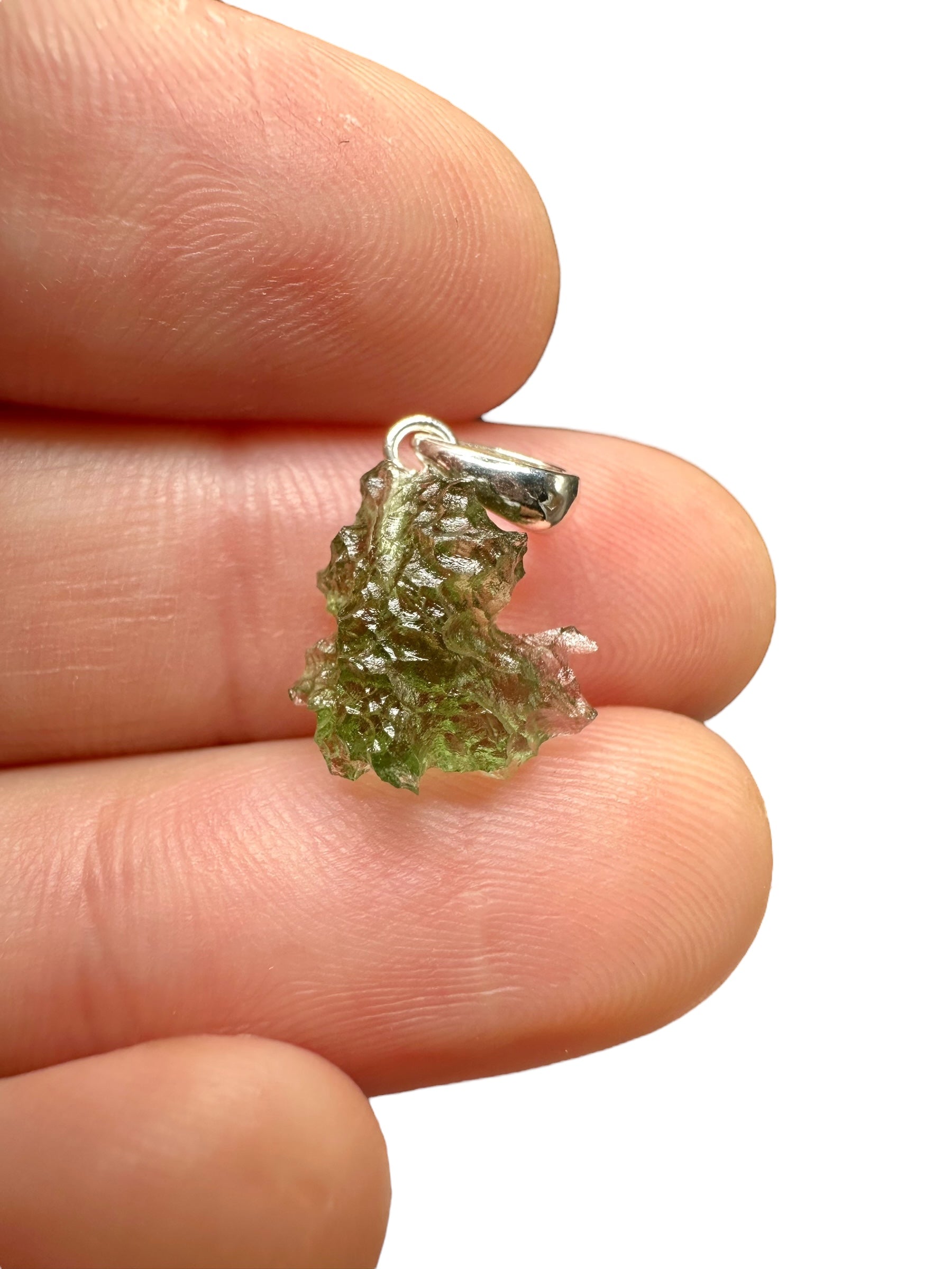 Silver moldavite pendant 0,7g