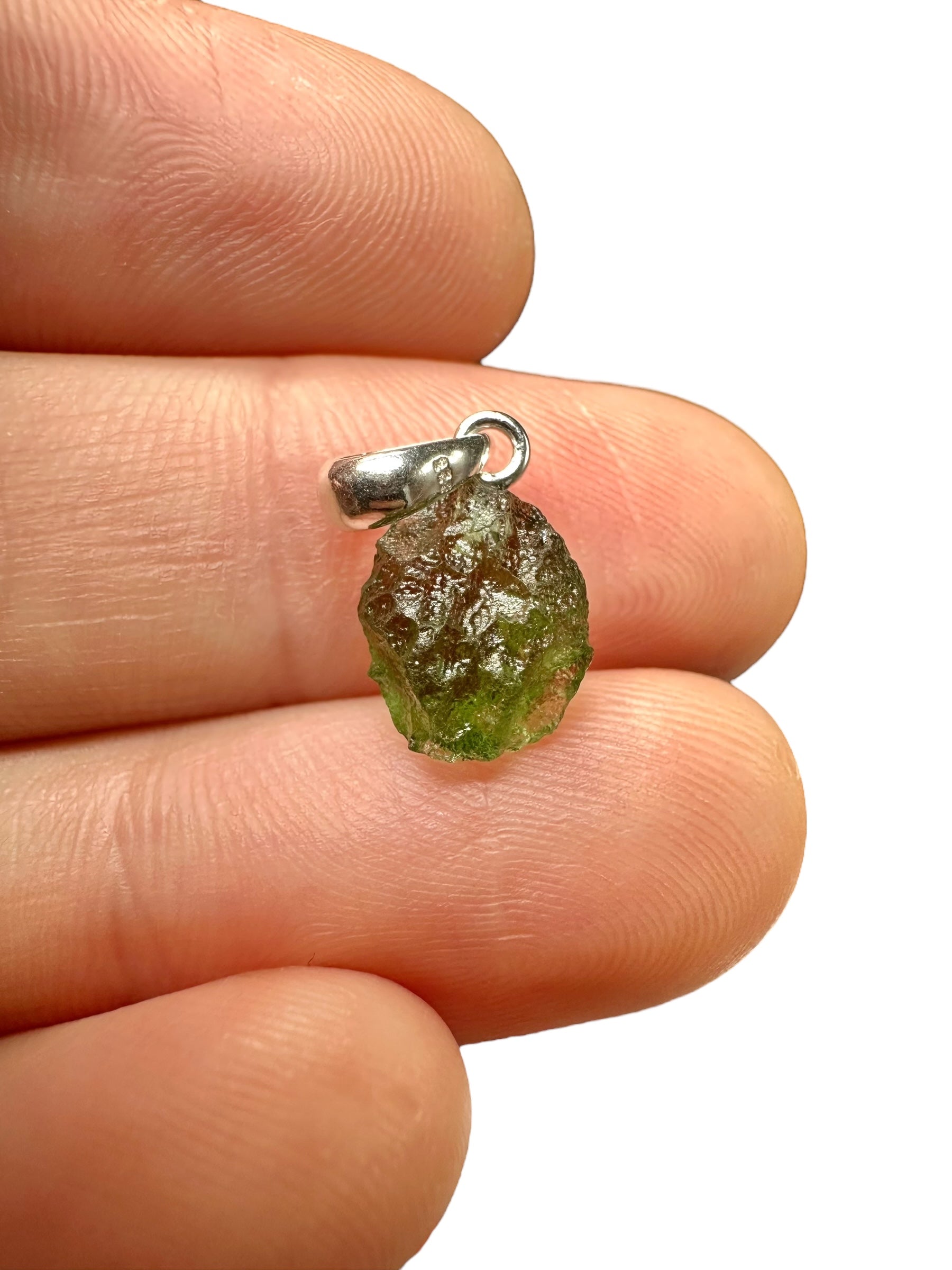 Silver moldavite pendant 0,6g