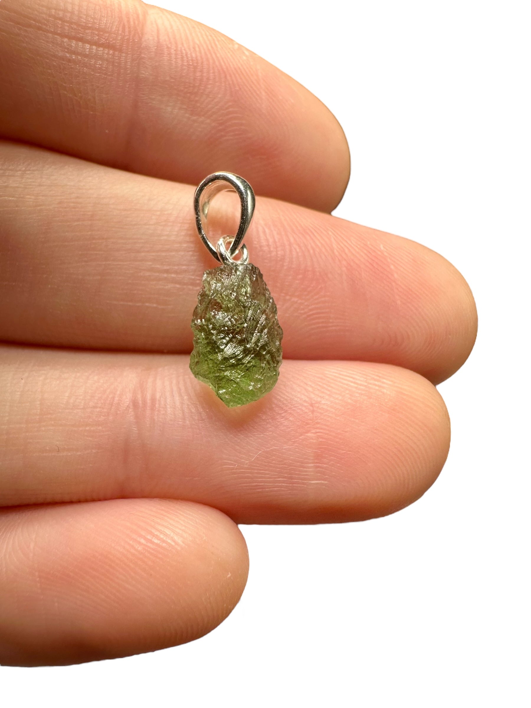 Silver moldavite pendant 0,6g