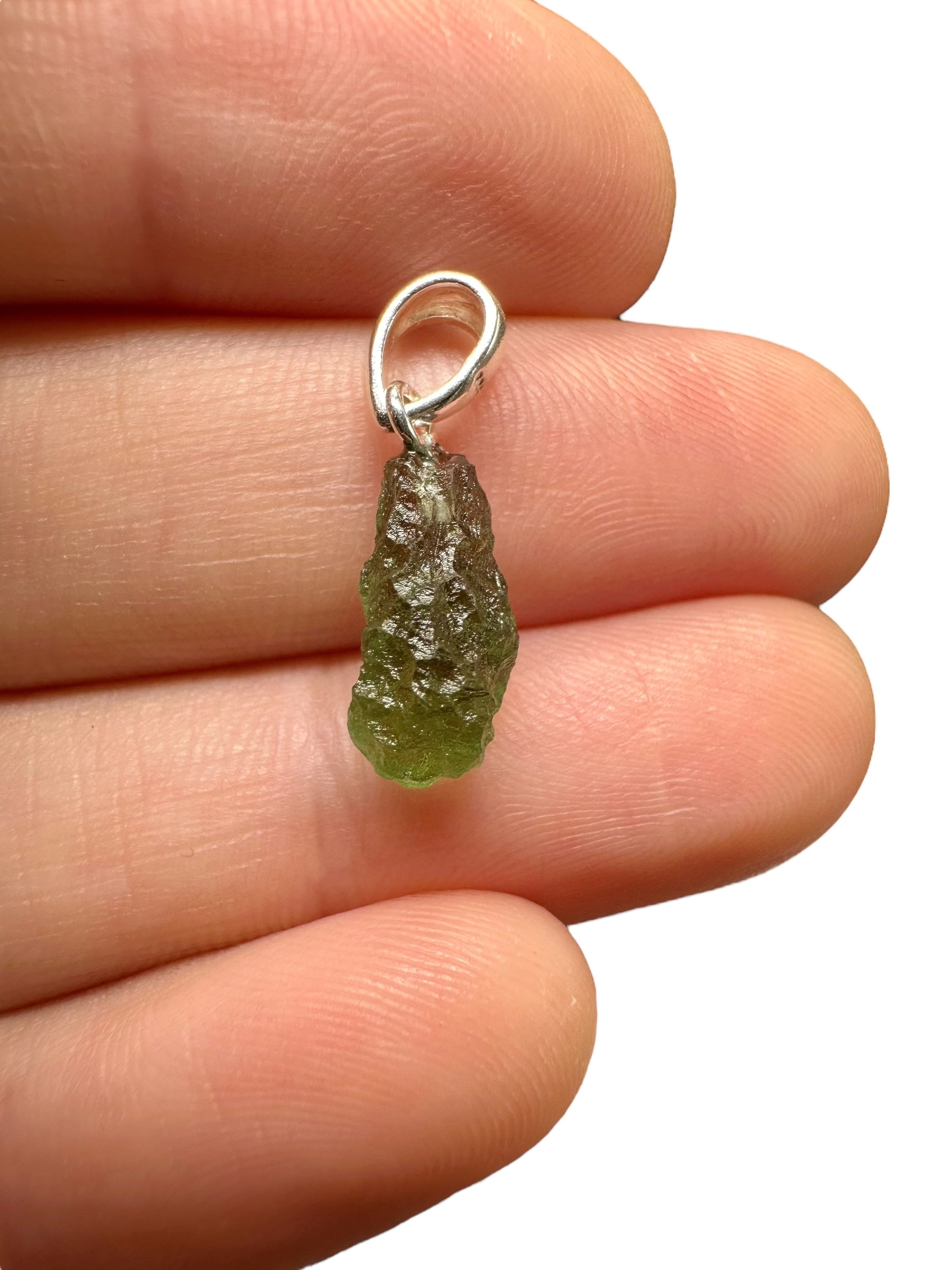 Silver moldavite pendant 0,7g