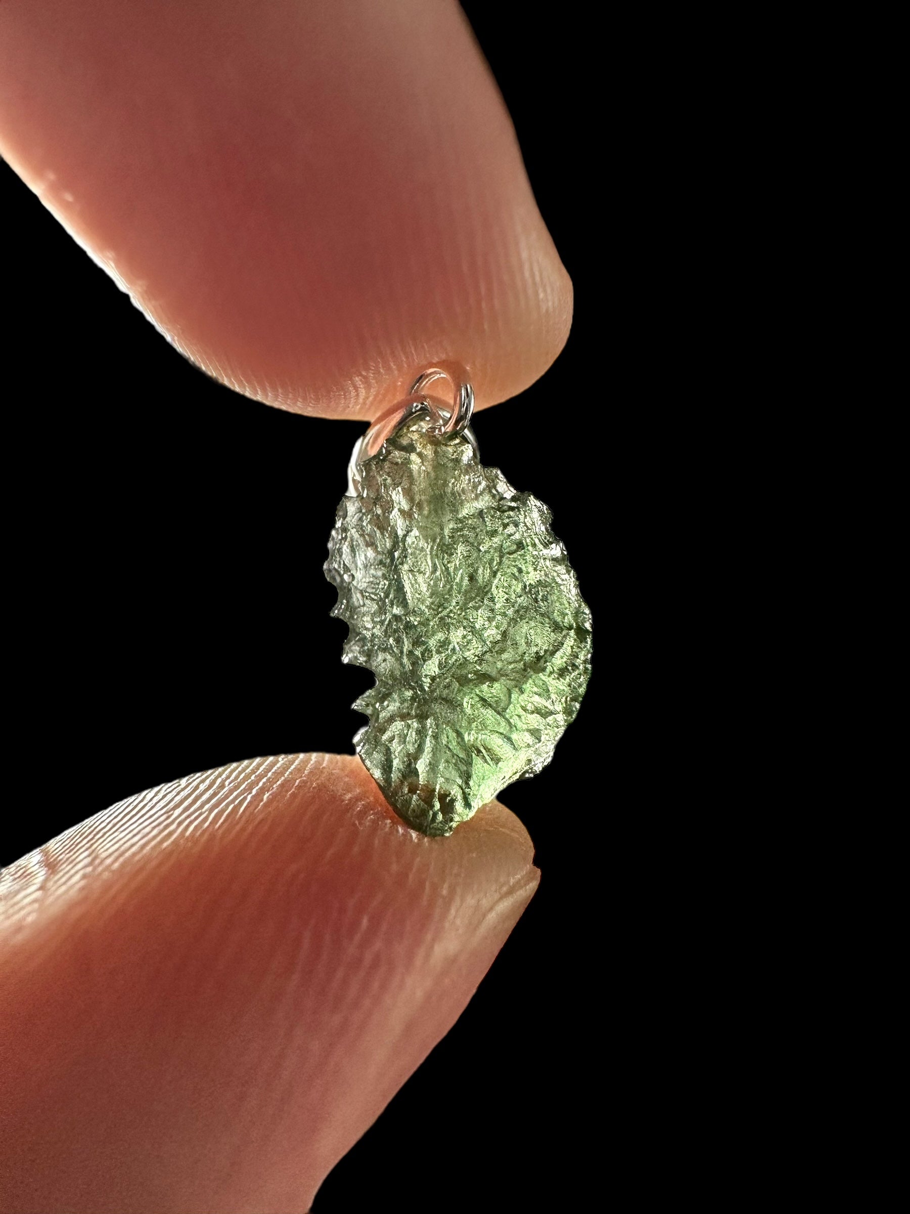 Silver moldavite pendant 1g - SP/V476