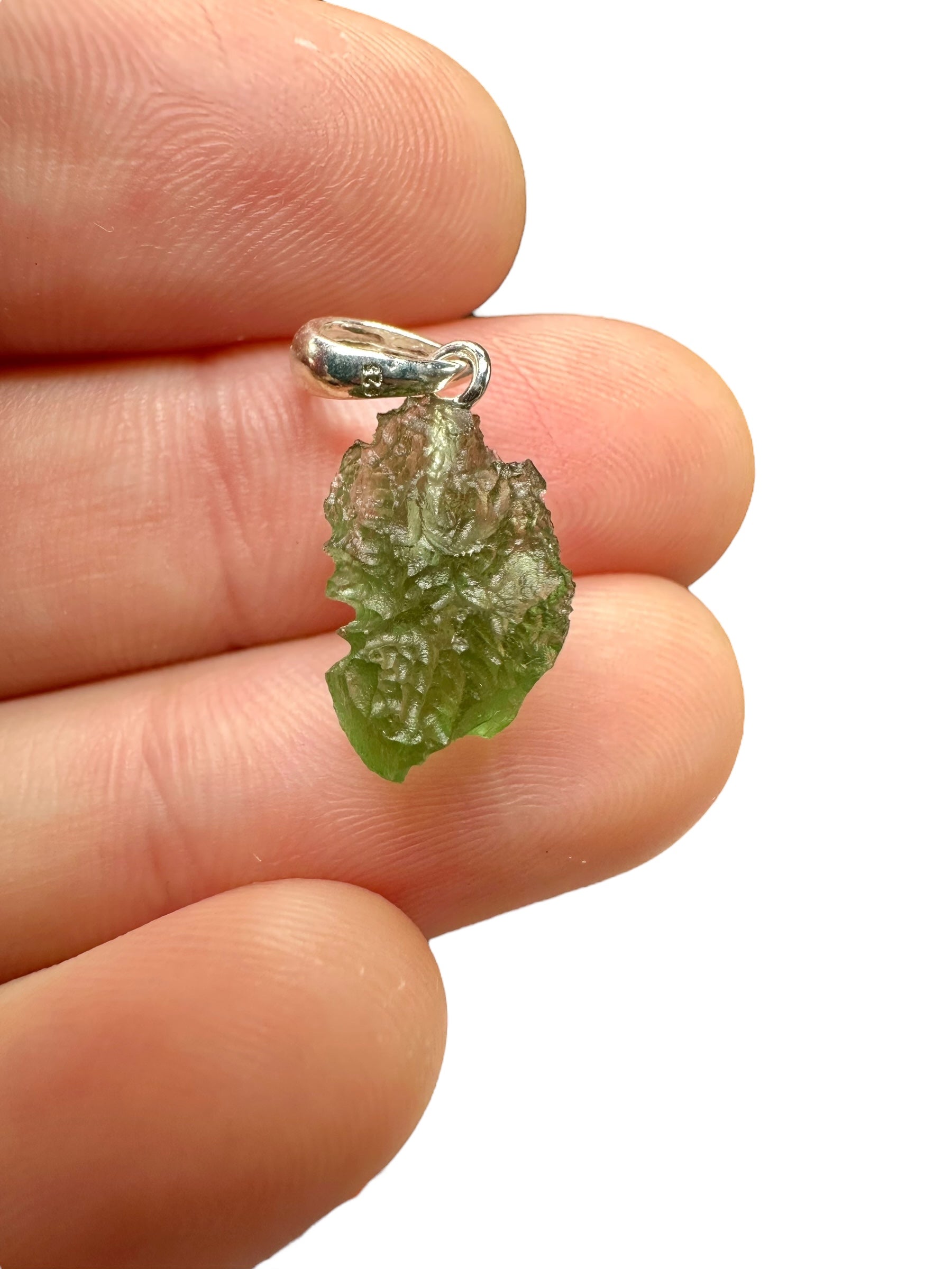 Silver moldavite pendant 1g