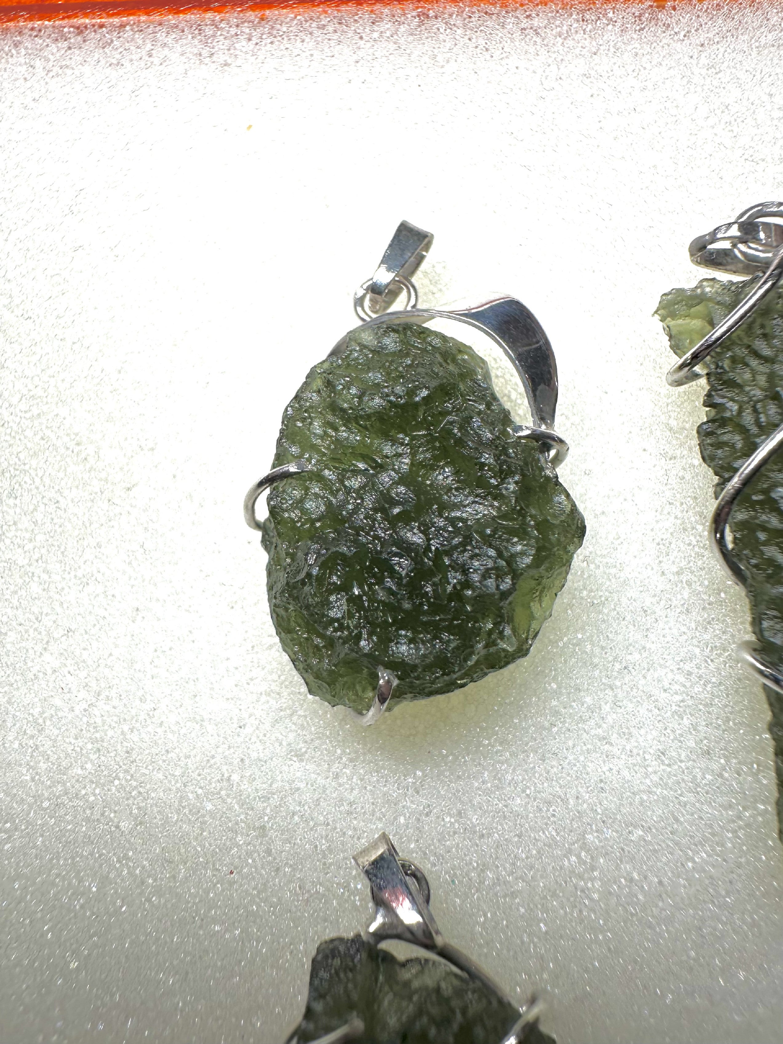 Silver moldavite pendants 9 pieces - SPERKY1
