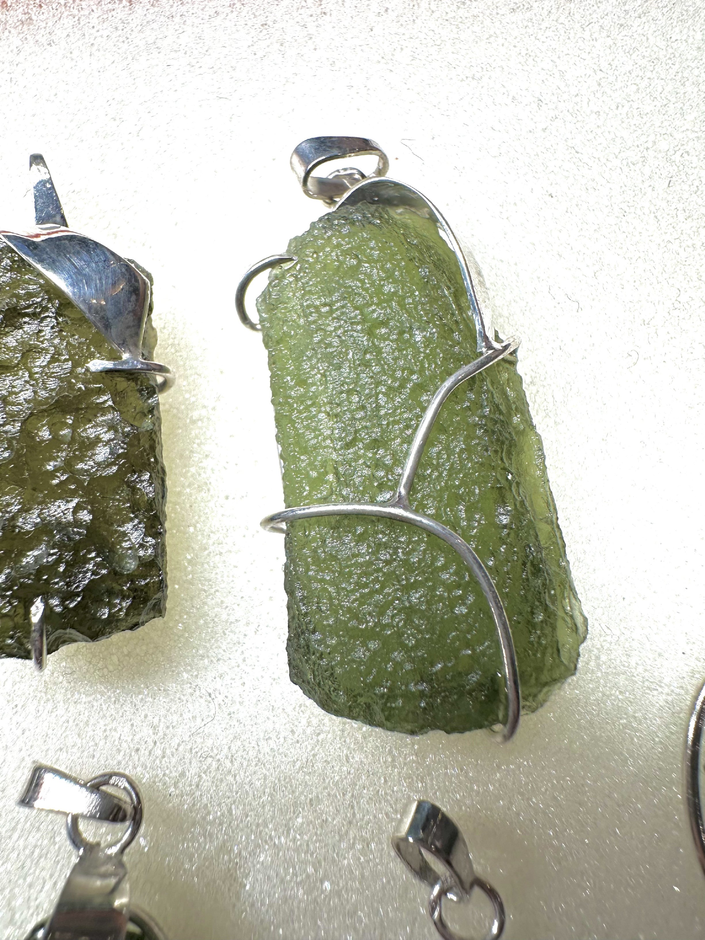 Silver moldavite pendants 9 pieces - SPERKY1