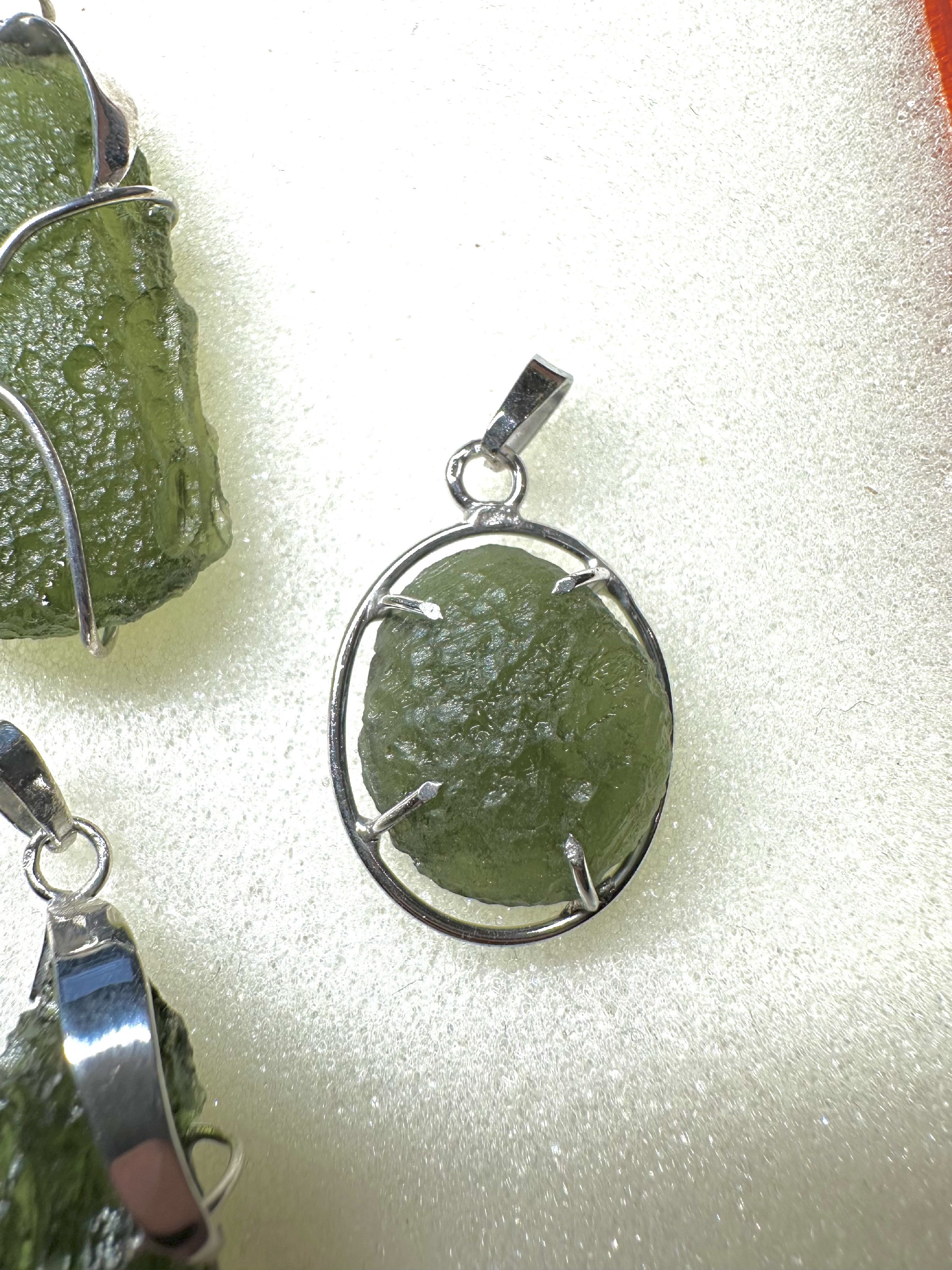 Silver moldavite pendants 9 pieces - SPERKY1