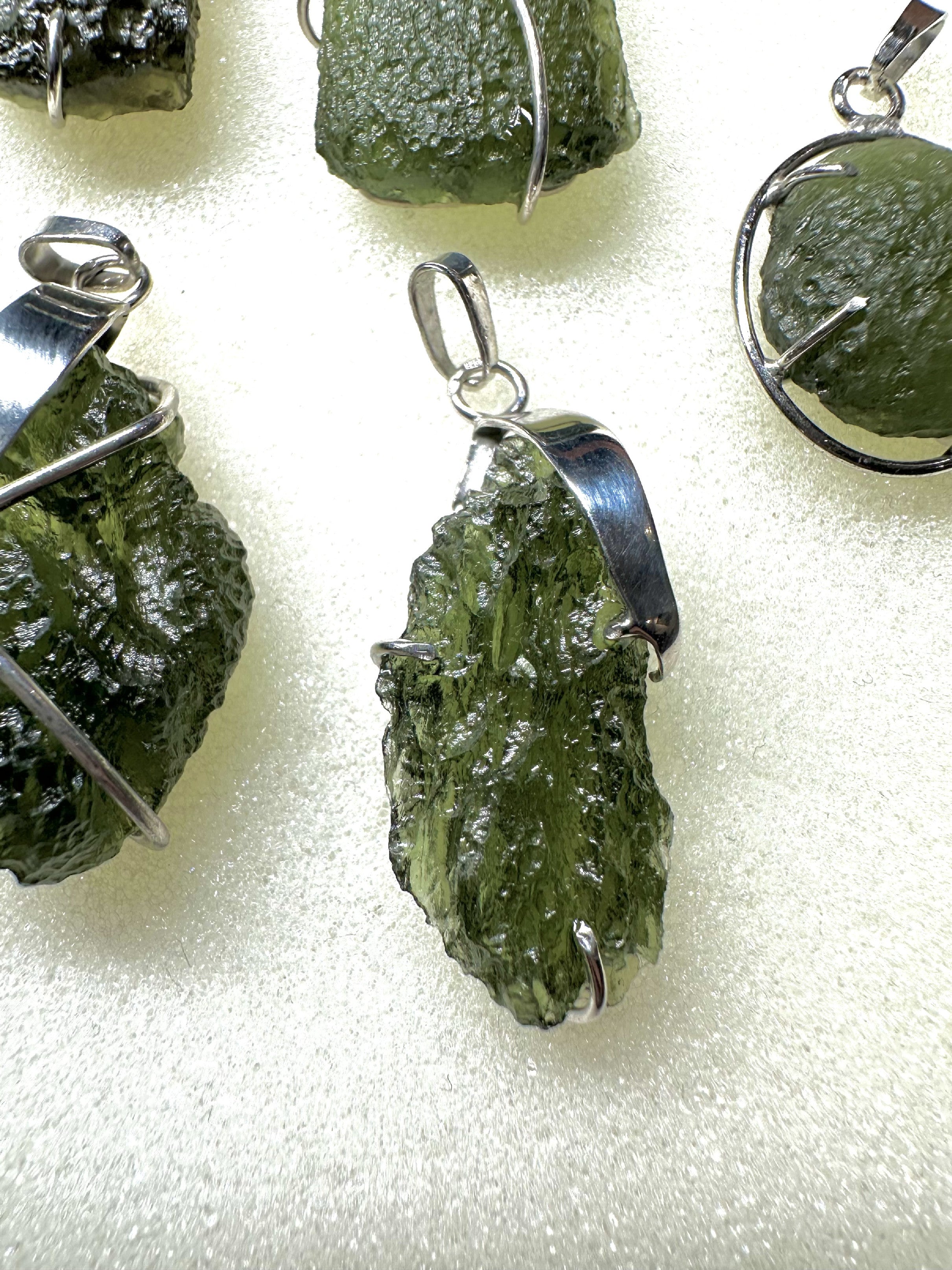 Silver moldavite pendants 9 pieces - SPERKY1