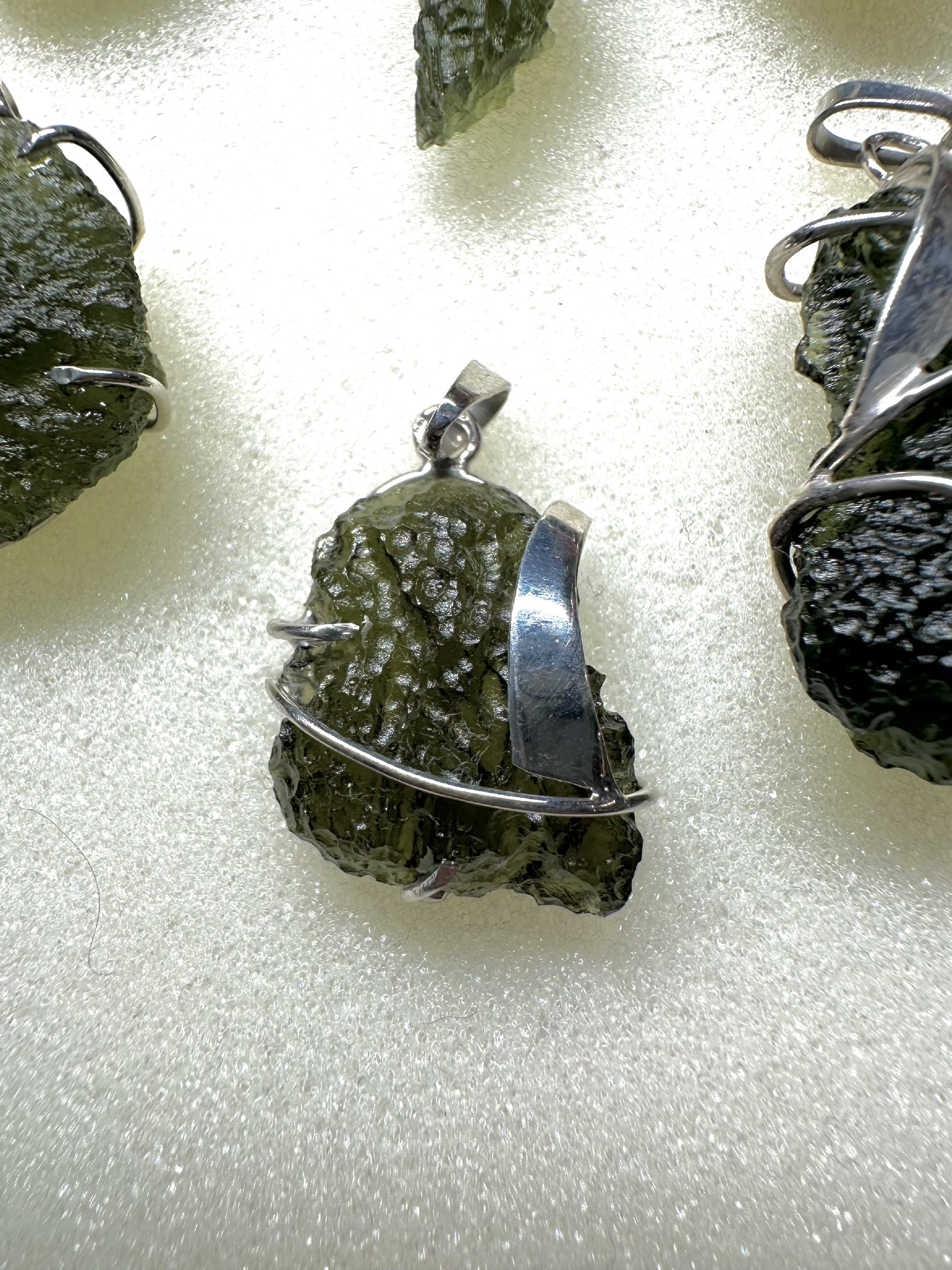 Silver moldavite pendants 9 pieces - SPERKY1