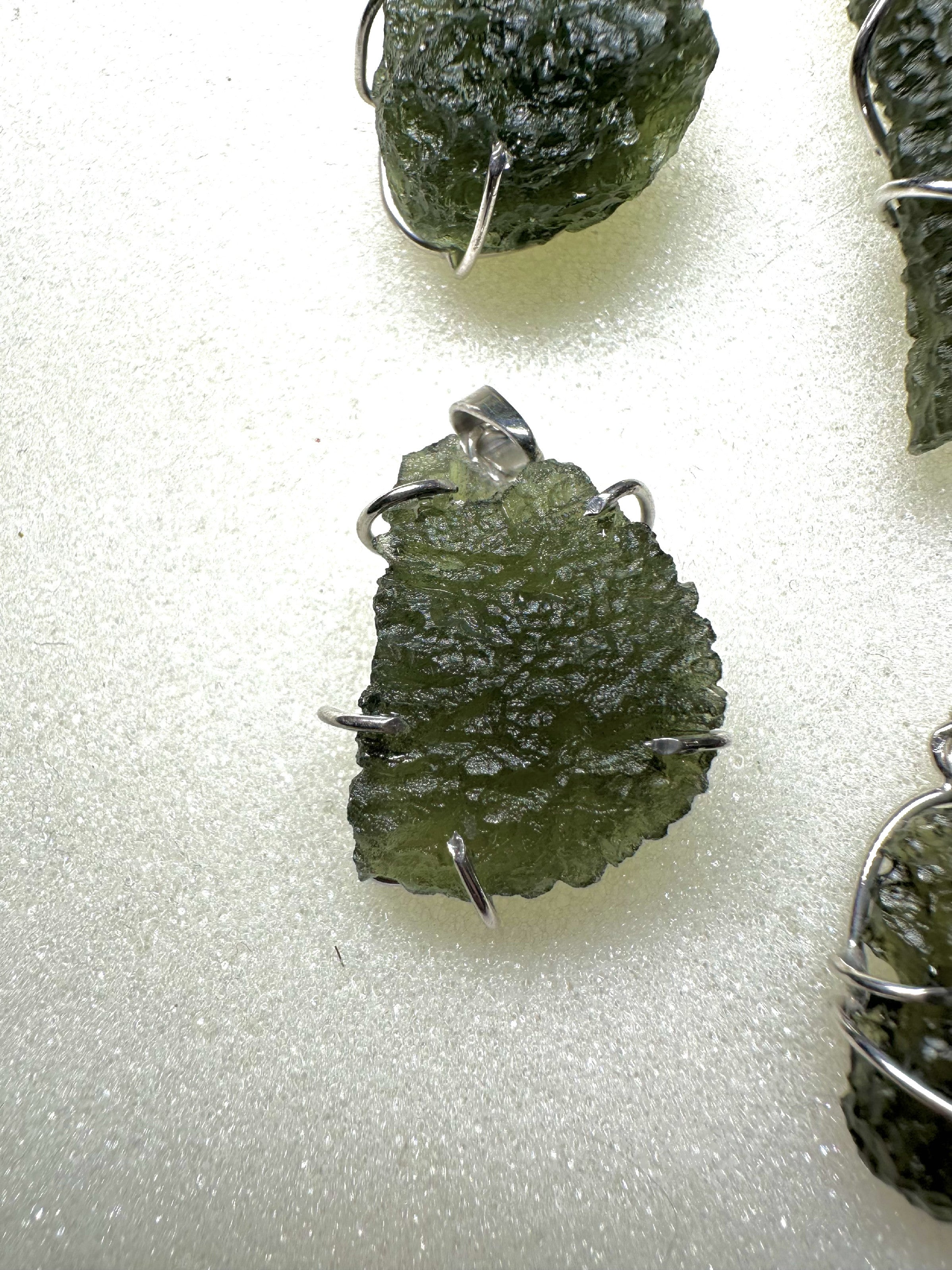 Silver moldavite pendants 9 pieces - SPERKY1