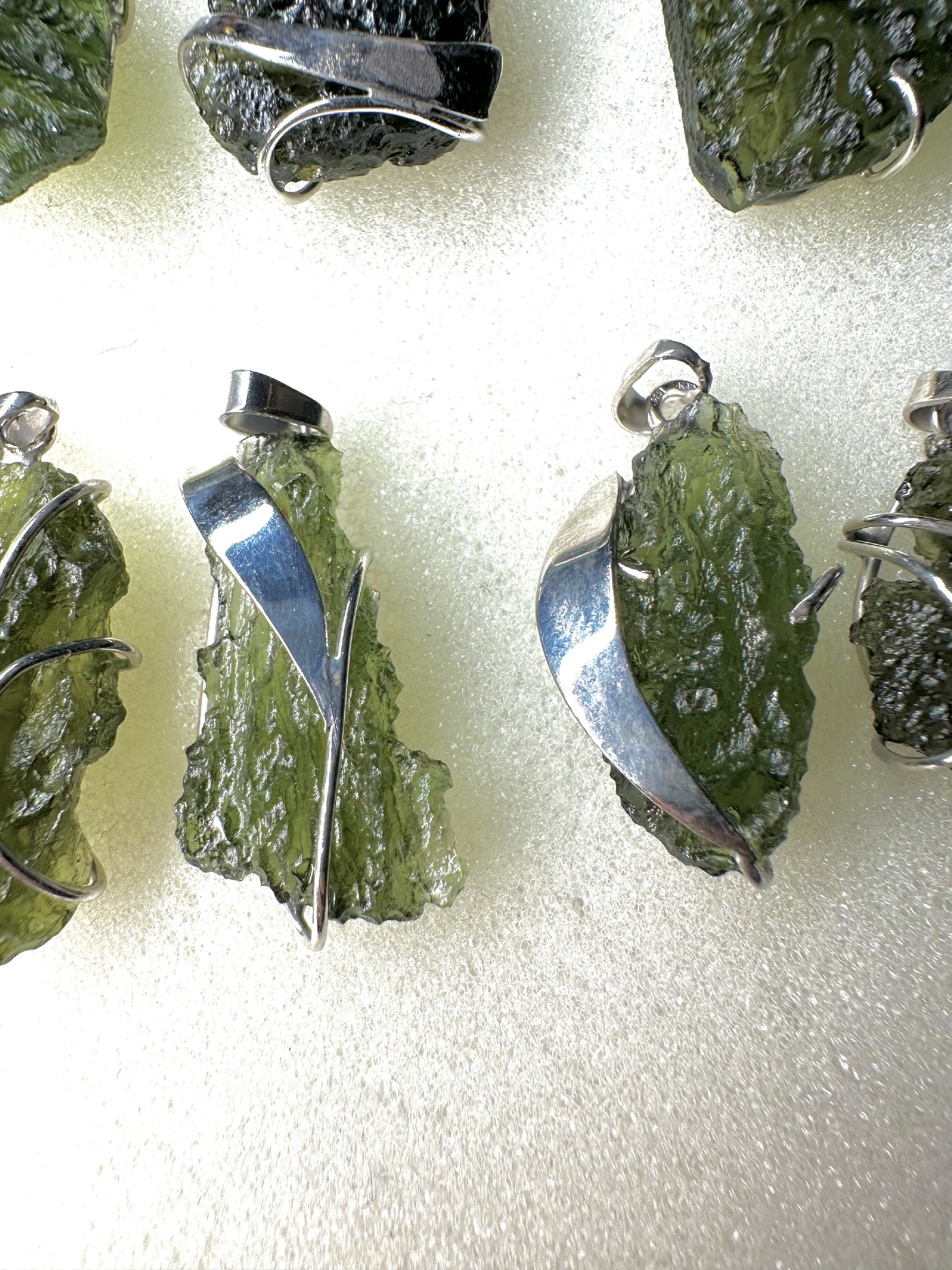 Silver moldavite pendants 21 pieces - SPERKY2