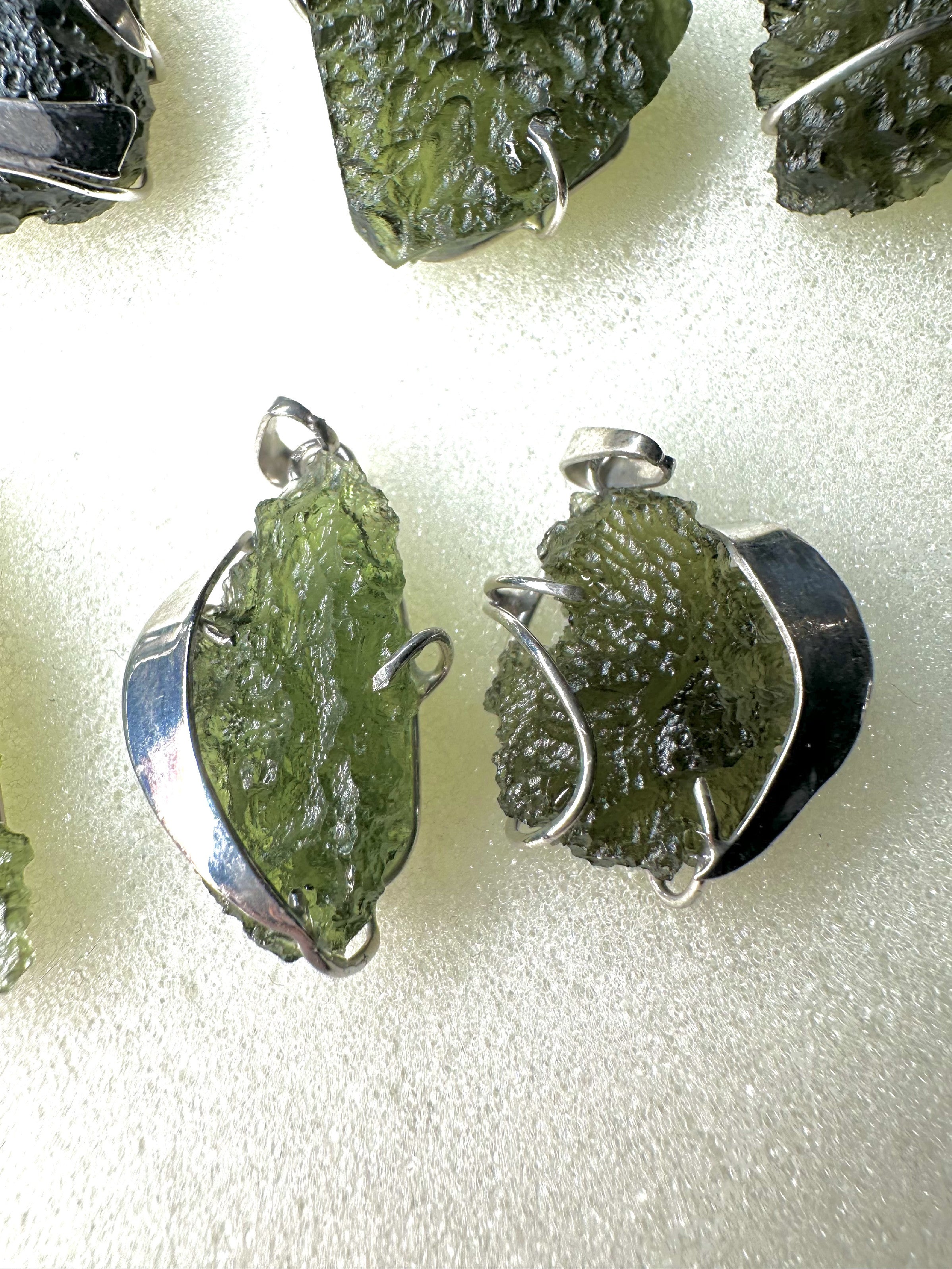 Silver moldavite pendants 21 pieces - SPERKY2