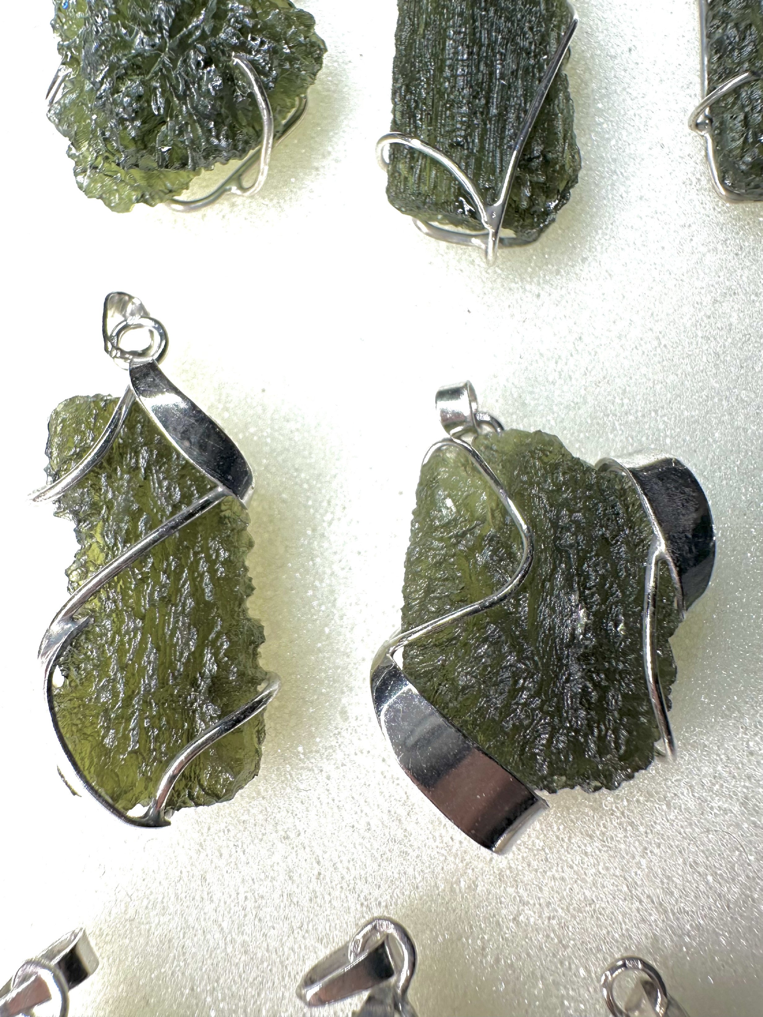 Silver moldavite pendants 21 pieces - SPERKY2