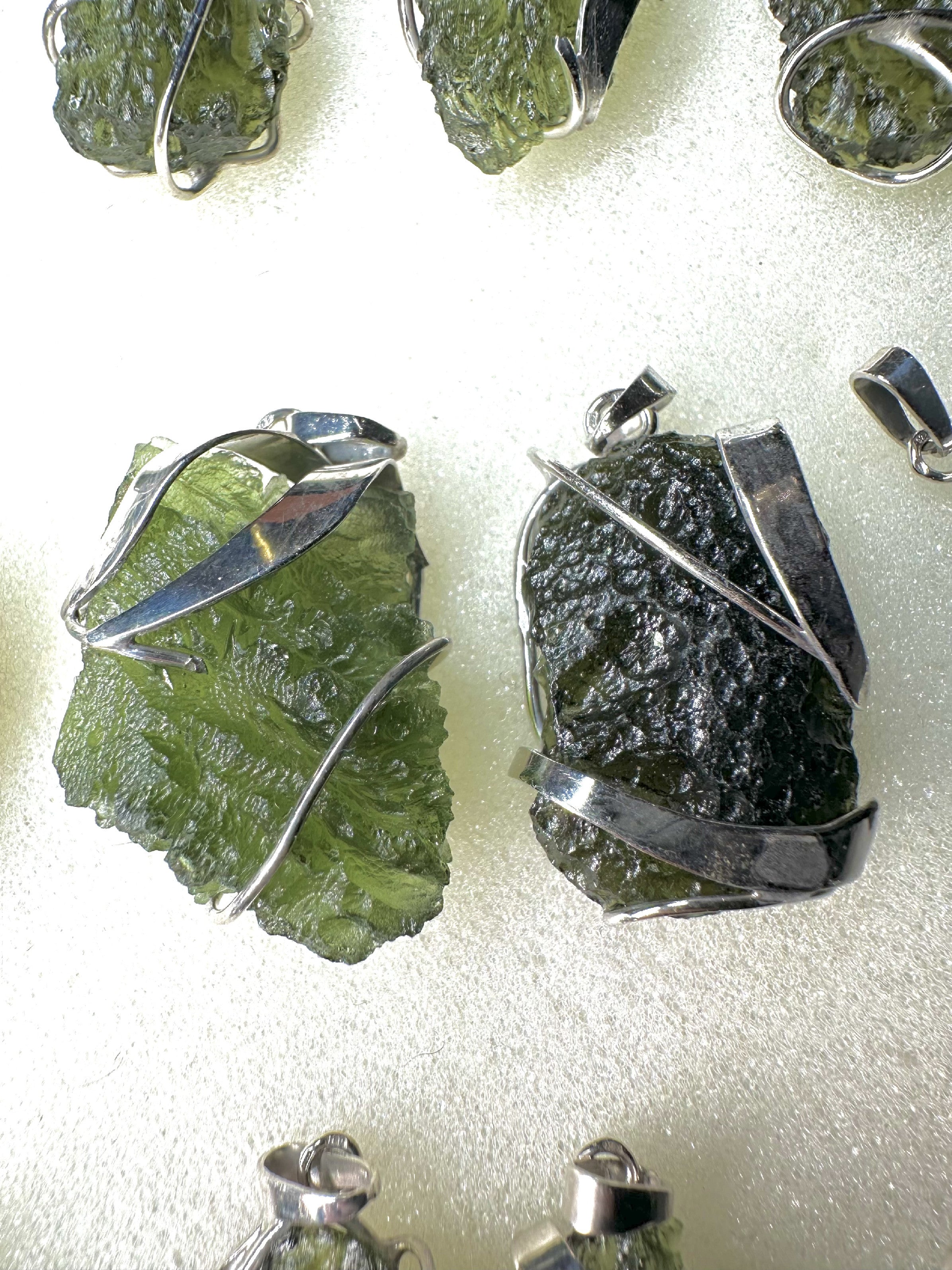 Silver moldavite pendants 21 pieces - SPERKY2