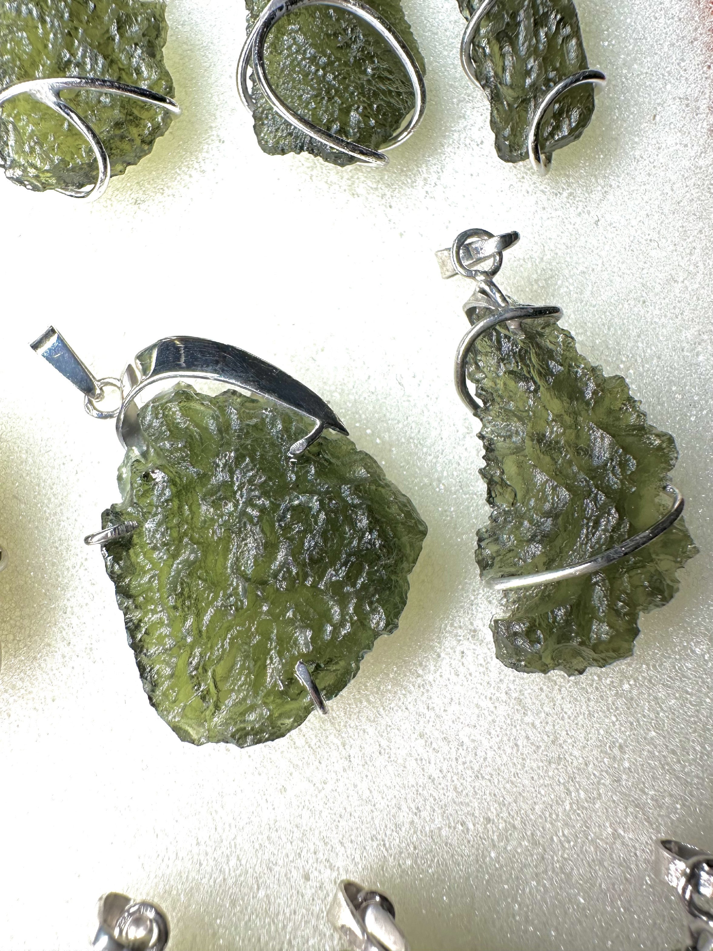 Silver moldavite pendants 21 pieces - SPERKY2