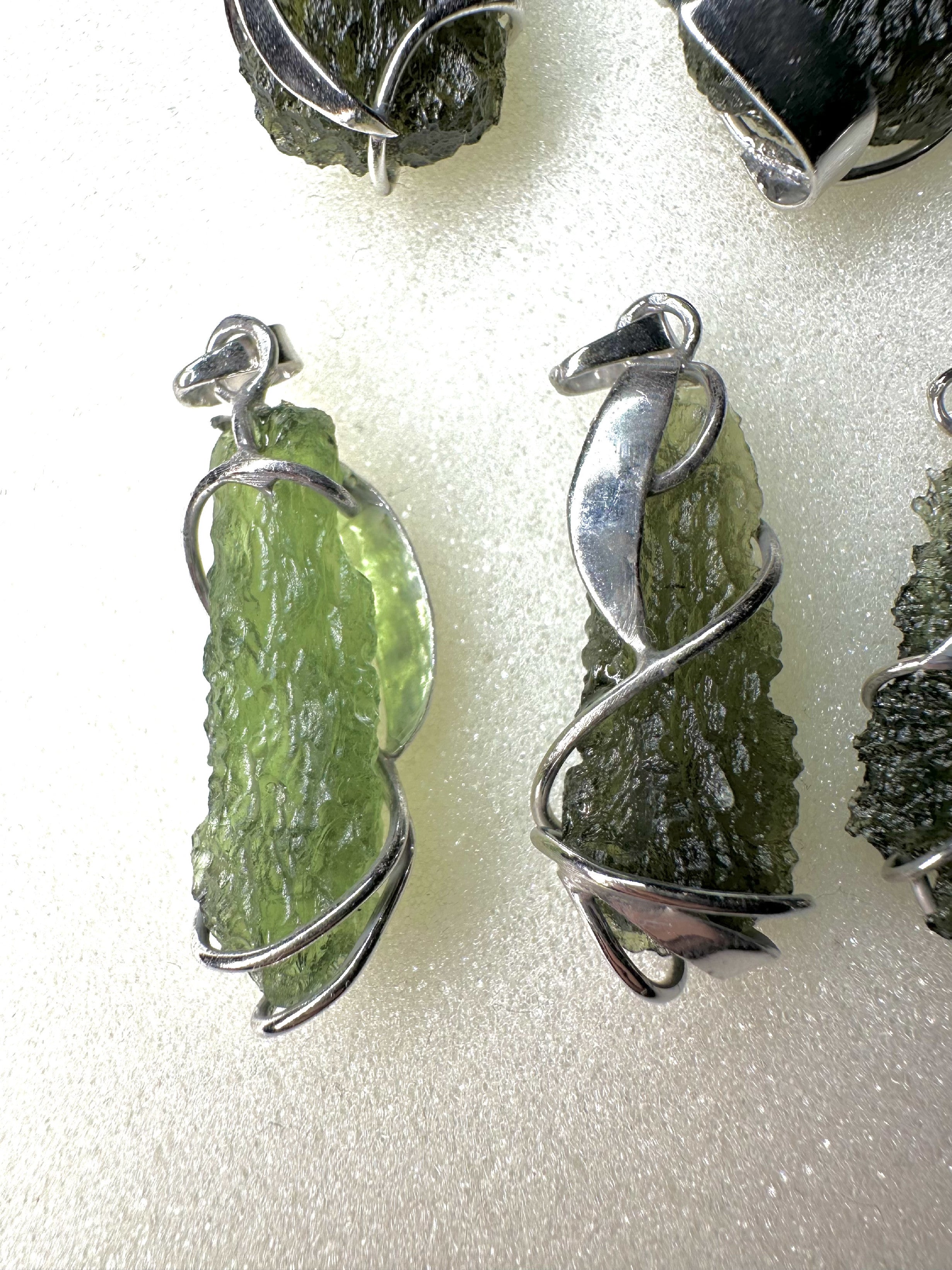 Silver moldavite pendants 21 pieces - SPERKY2