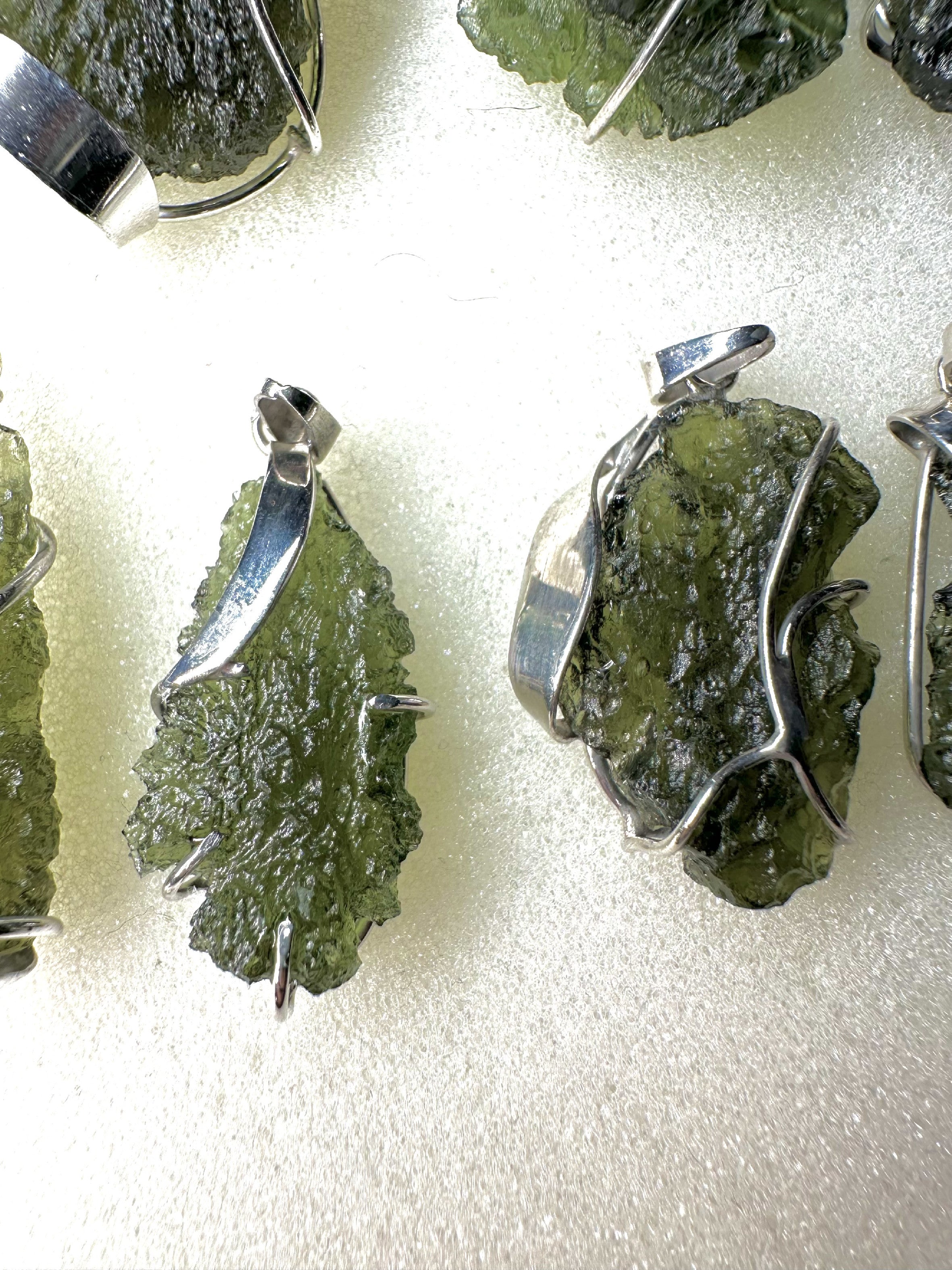 Silver moldavite pendants 21 pieces - SPERKY2