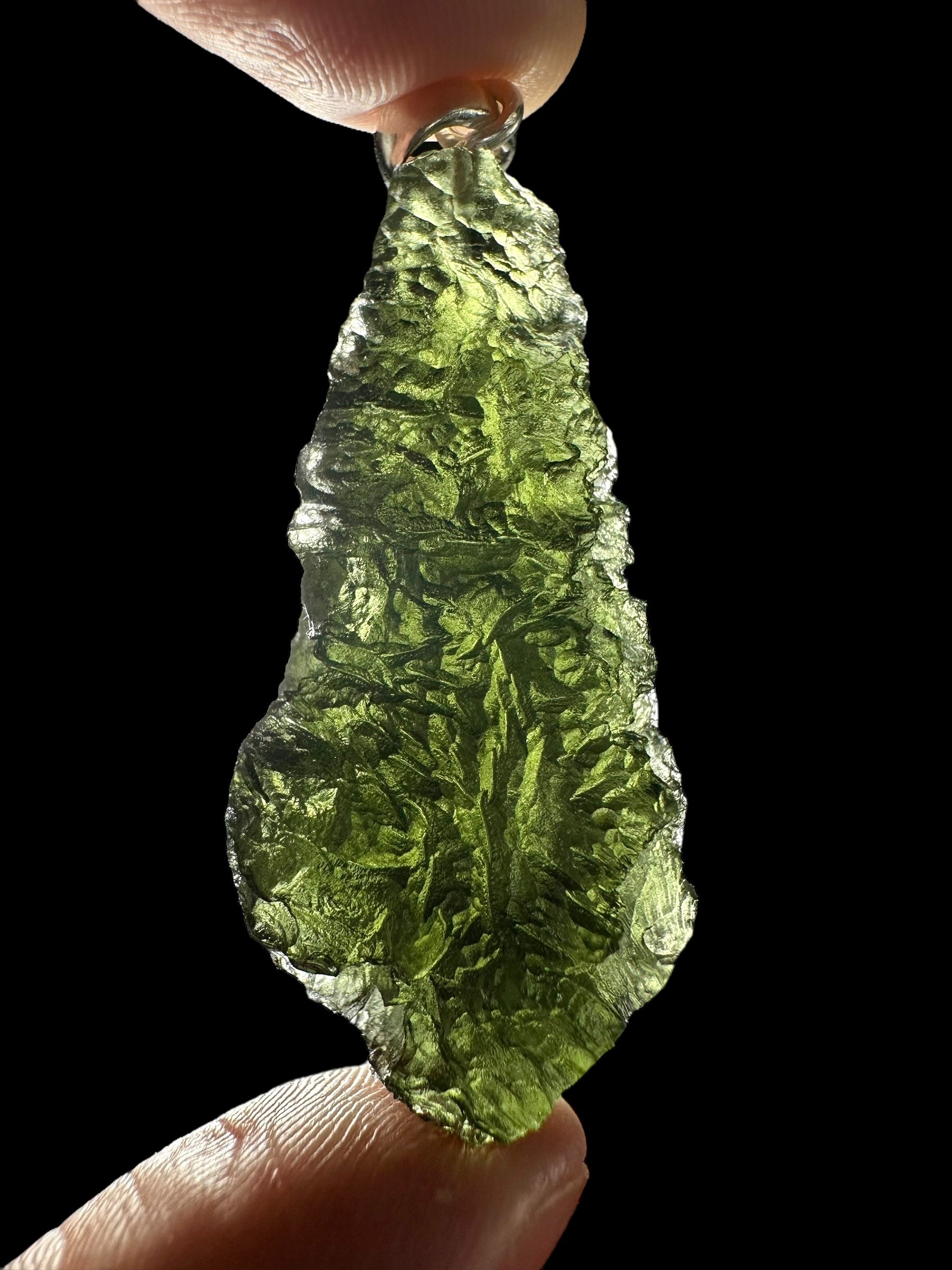 Silver moldavite pendant 11,8g - SP/V514