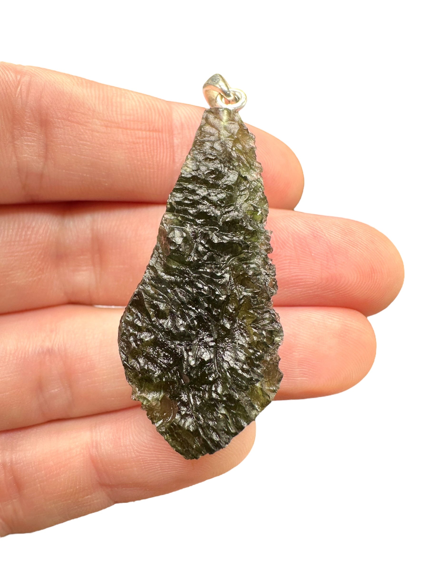 Silver moldavite pendant 11,8g