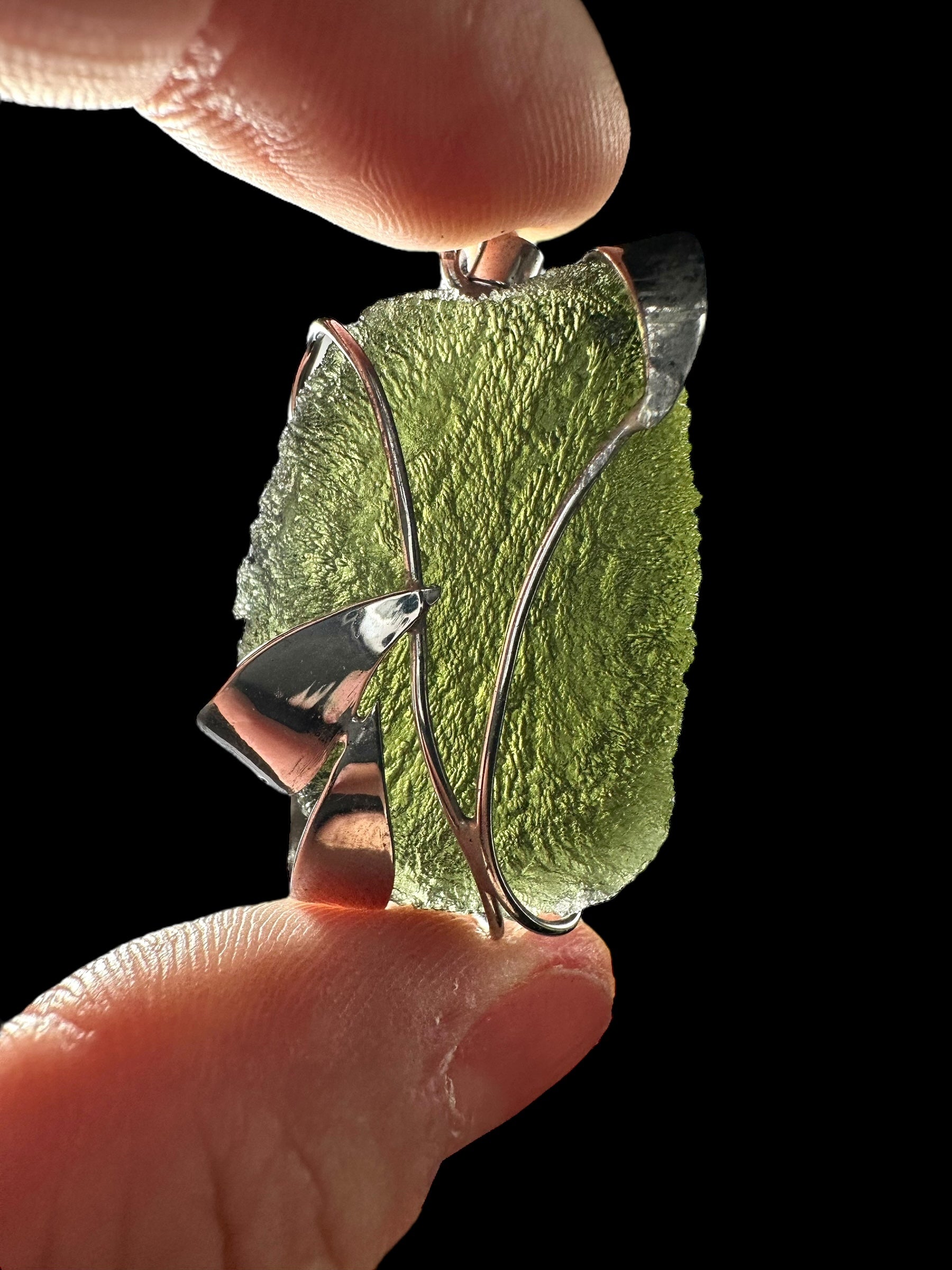 Silver moldavite pendant 12,8g - SP/V520