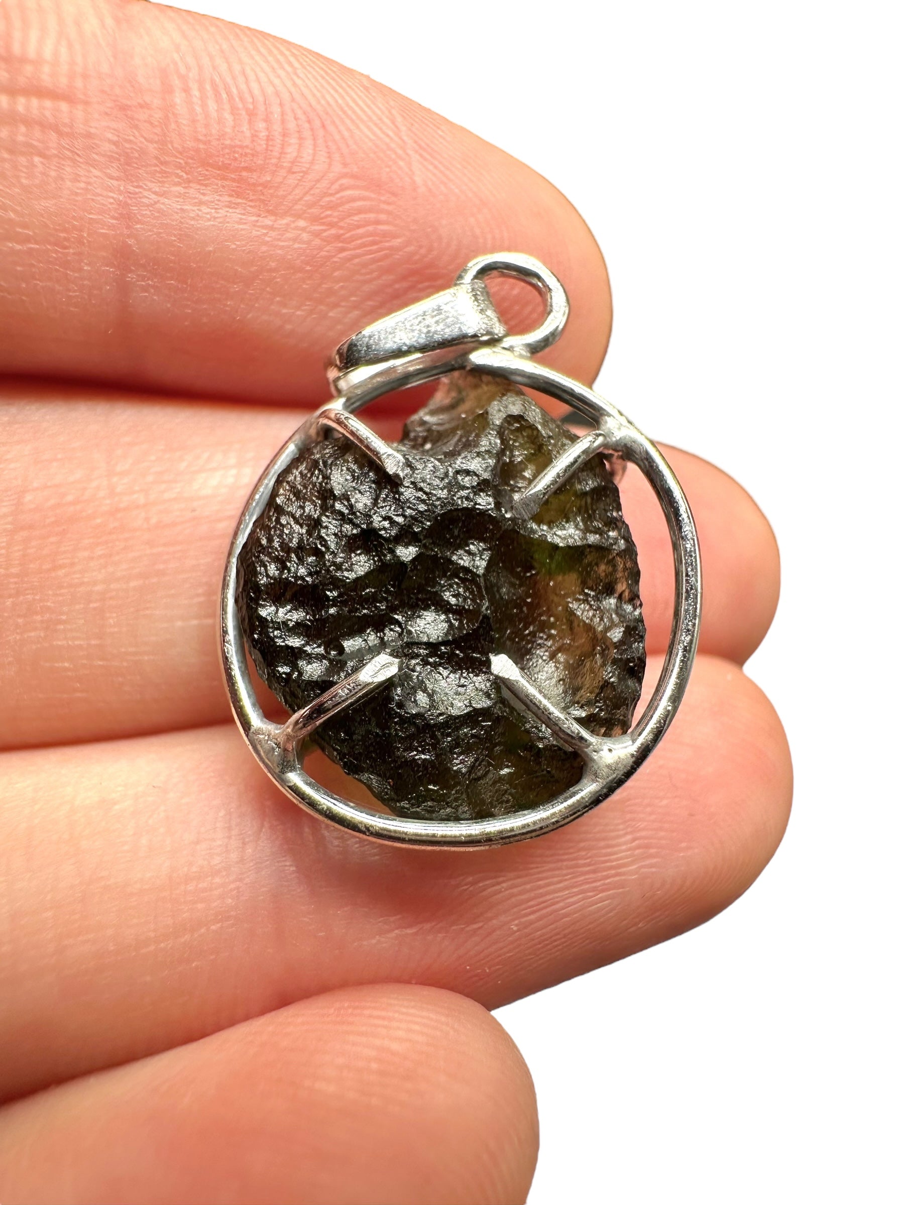Silver moldavite pendant 2,9g - SP/V522