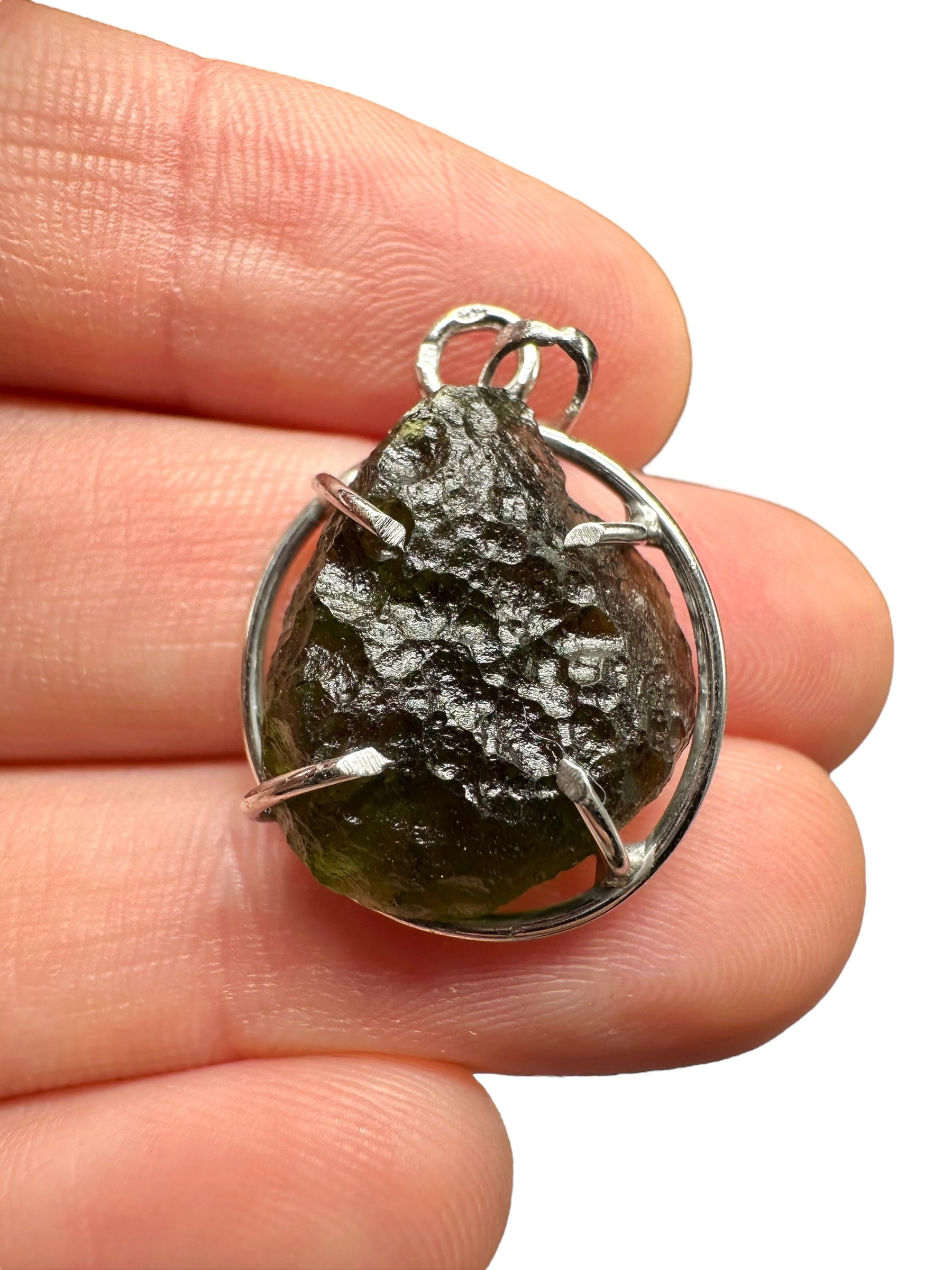 Silver moldavite pendant 2,9g