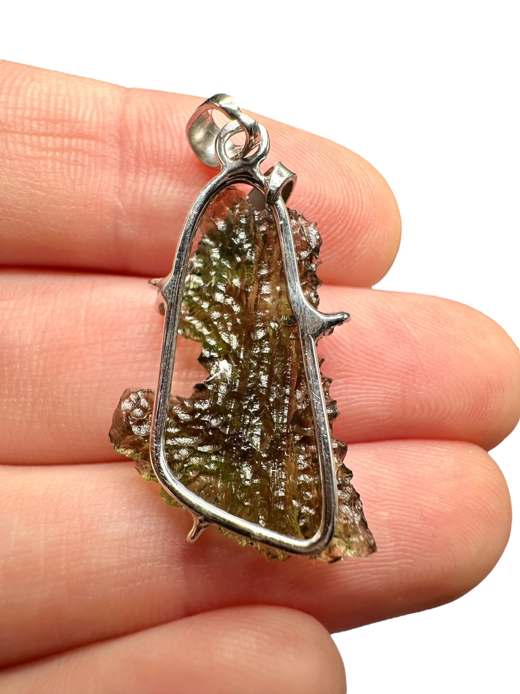 Silver moldavite pendant 2,4g from Maly Chlum - SP/V523