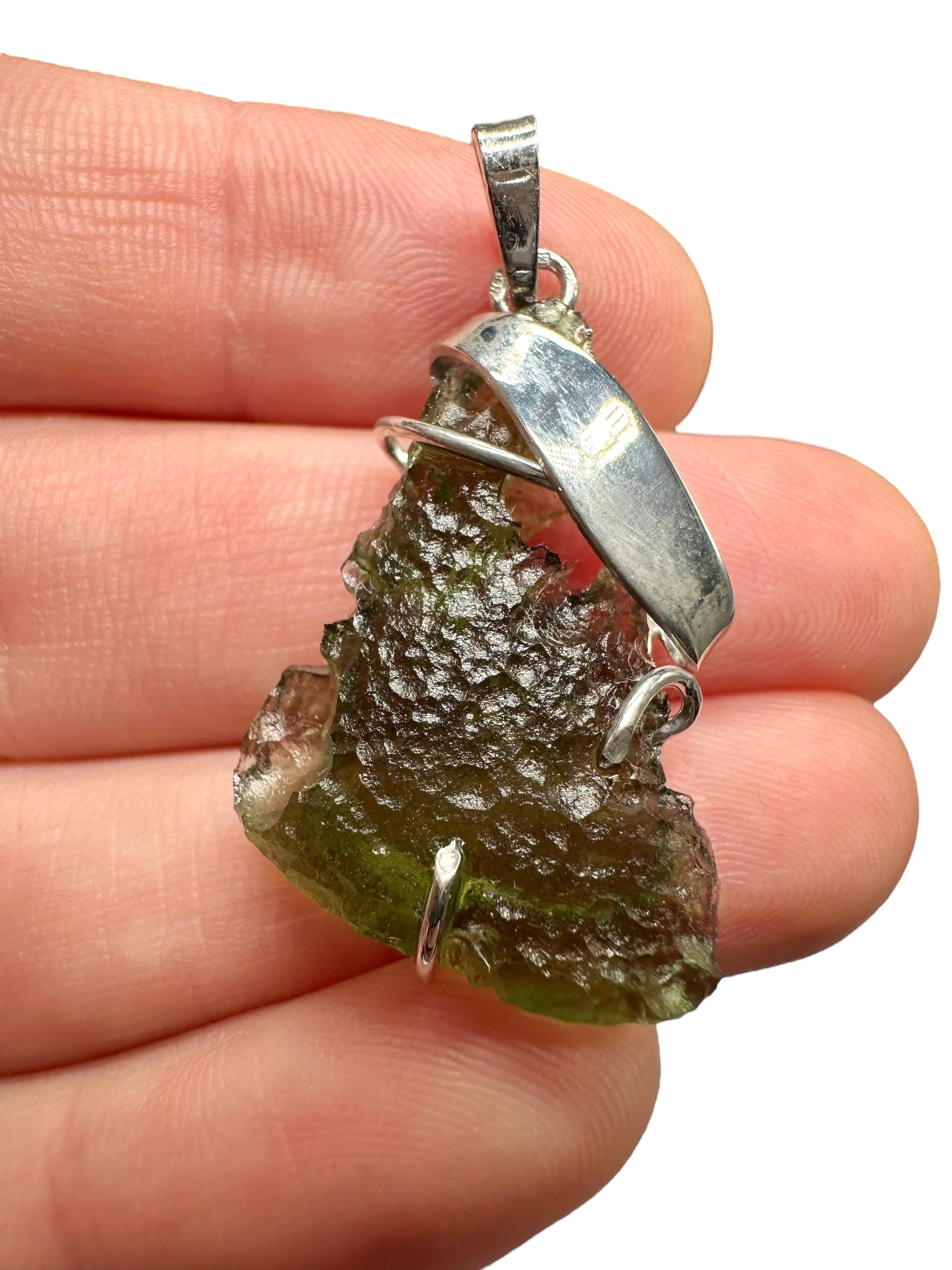 Silver moldavite pendant 3,5g
