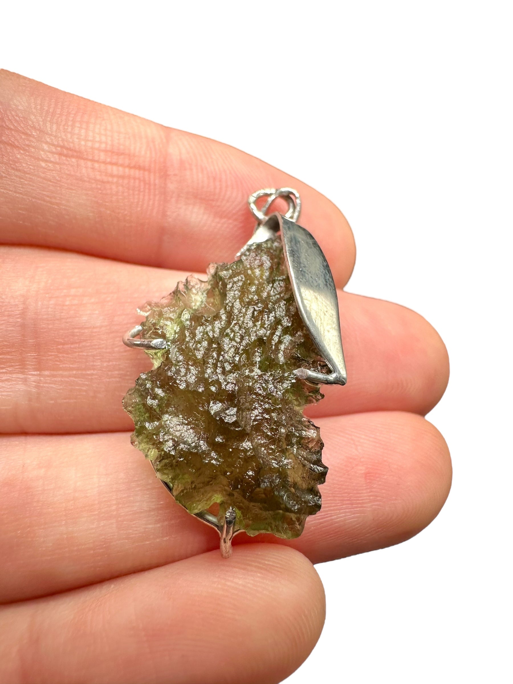 Silver moldavite pendant 3,2g